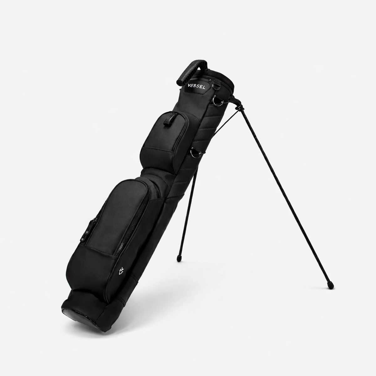 Black Pencil Stand Bag standing against a white background #color_Black