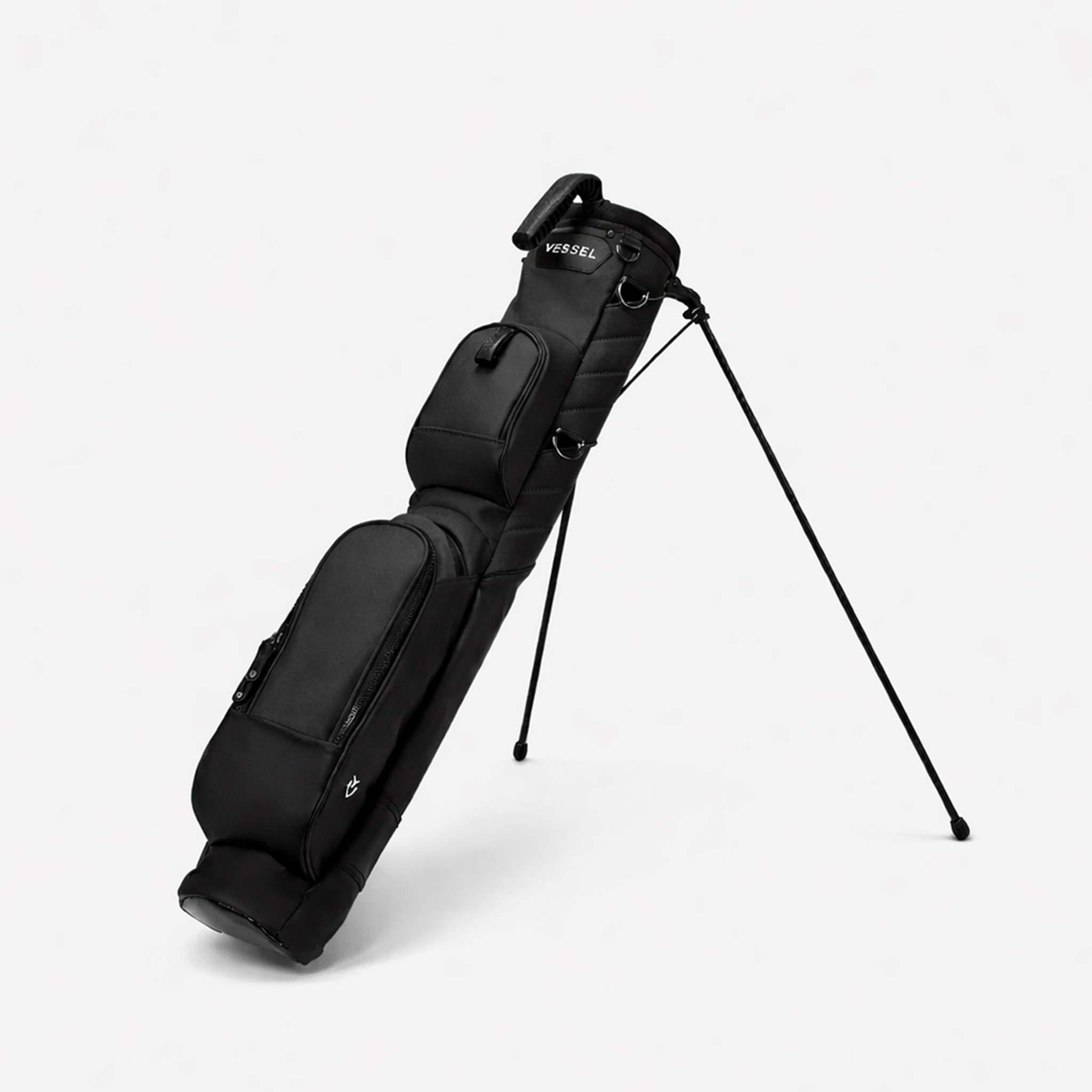 Black Pencil Stand Bag standing against a white background #color_Black