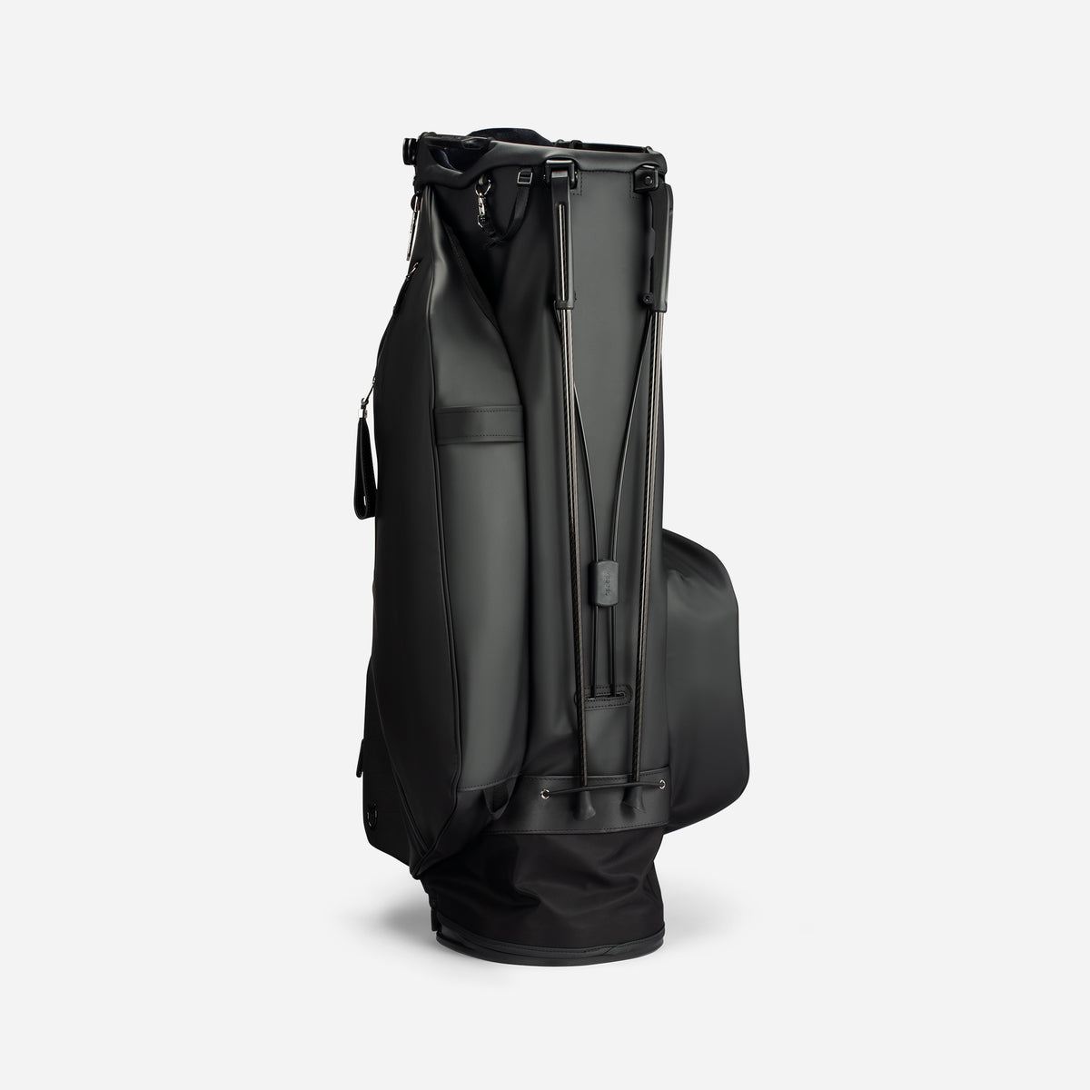 Rear view of Player VI Stand roc Black golf bag
