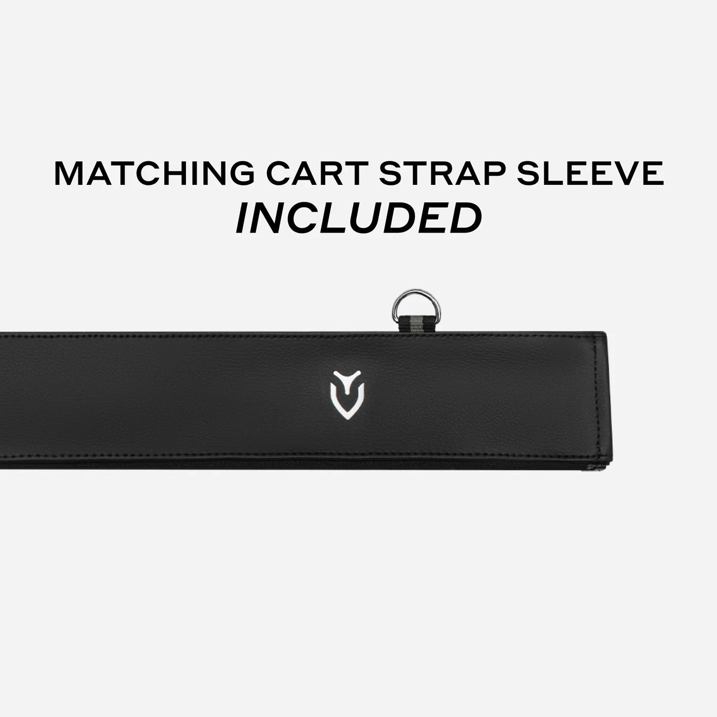 Black cart strap sleeve with a Vessel logo on a white background, text indicating it is included.