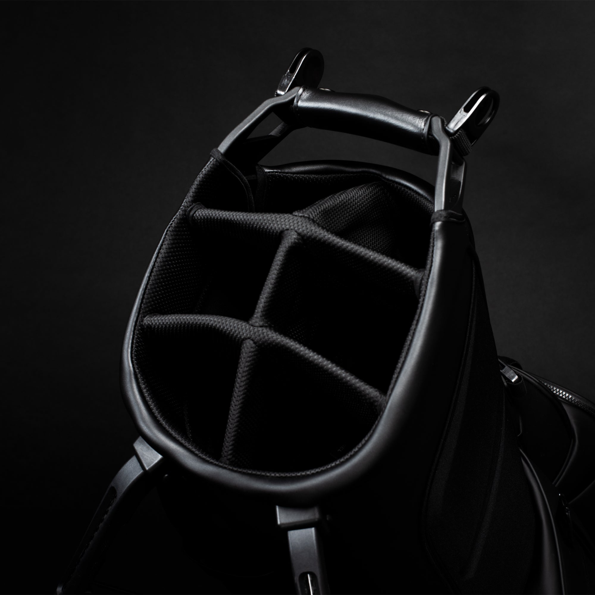 6 Way top of black golf stand bag