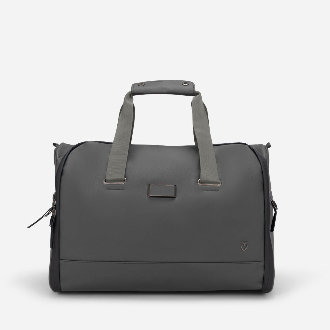 Black and shop white weekender bag