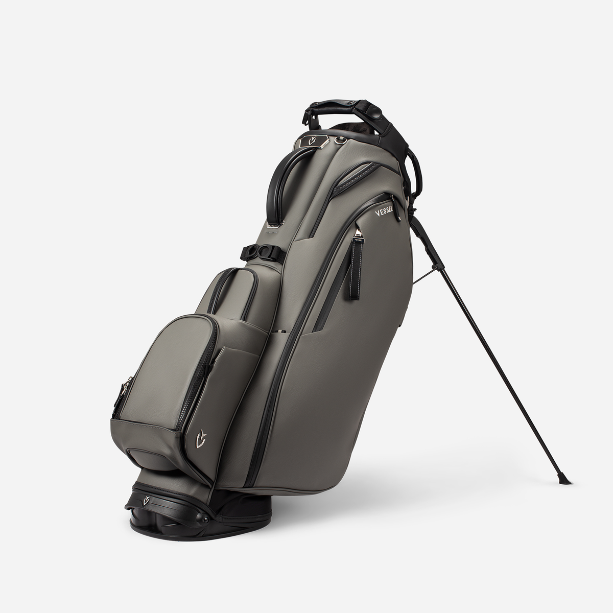Grey Player V Pro Stand against a white background