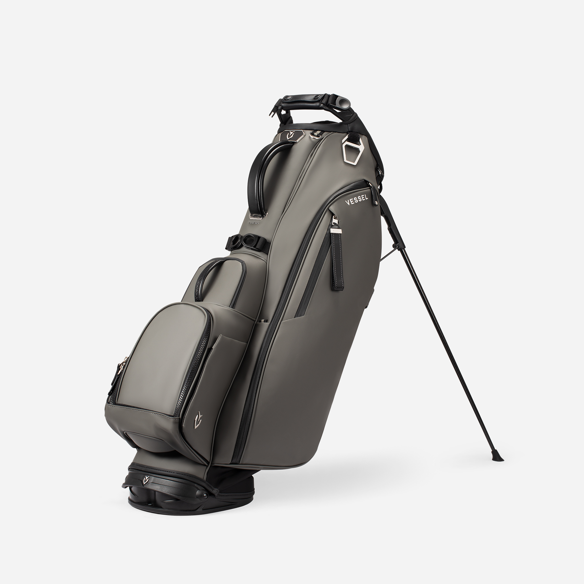 Grey Player V Stand against a white background