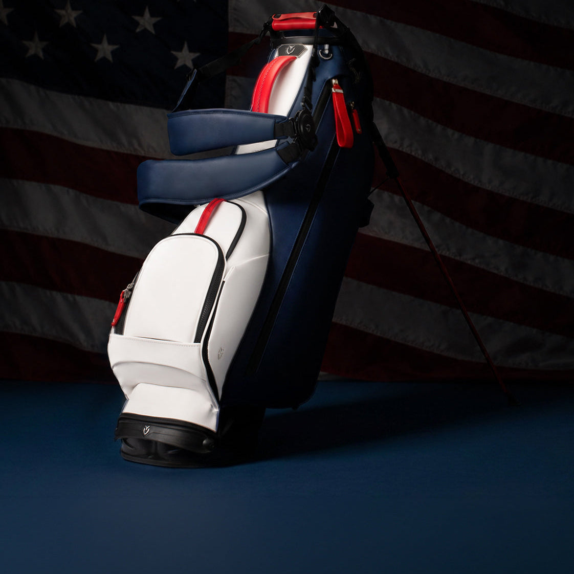 Lux Stand USA against an american flag background