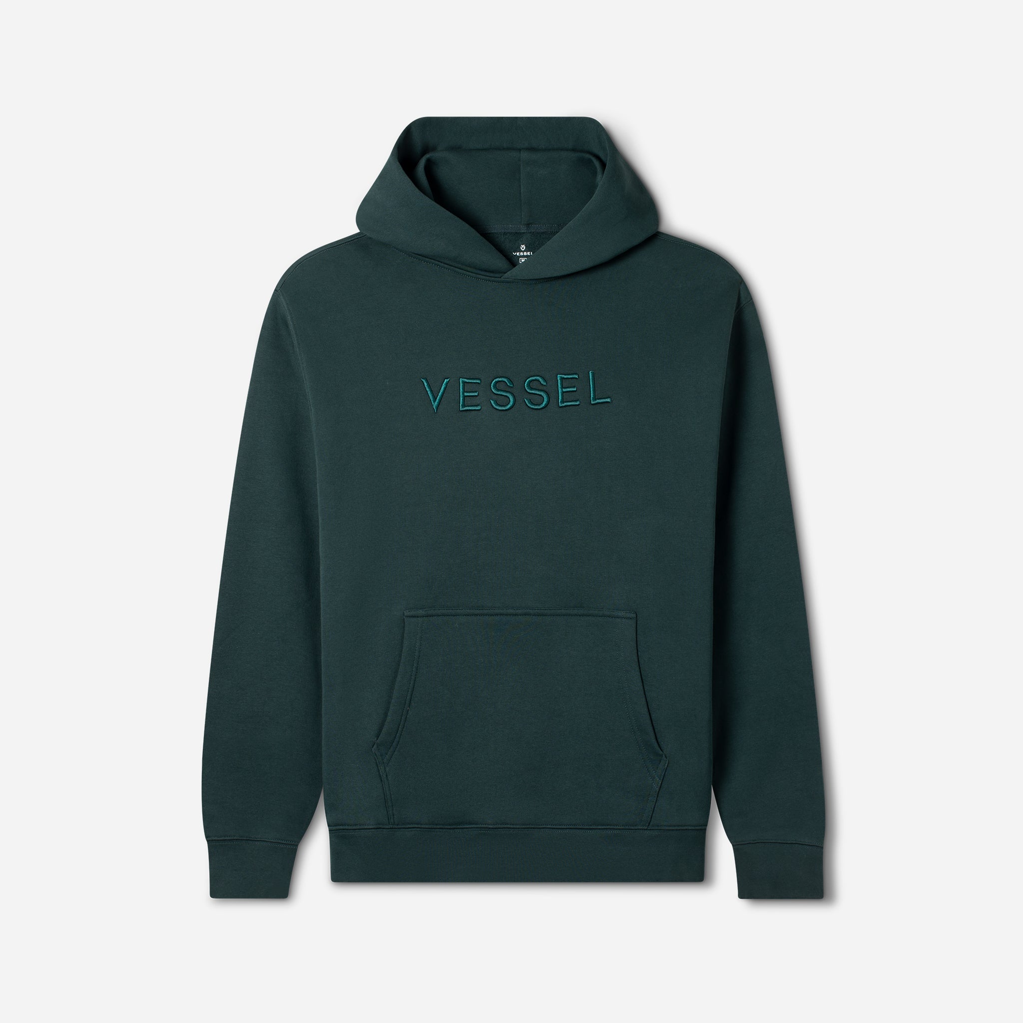 Green VESSEL Hoodie against a white background #color_green