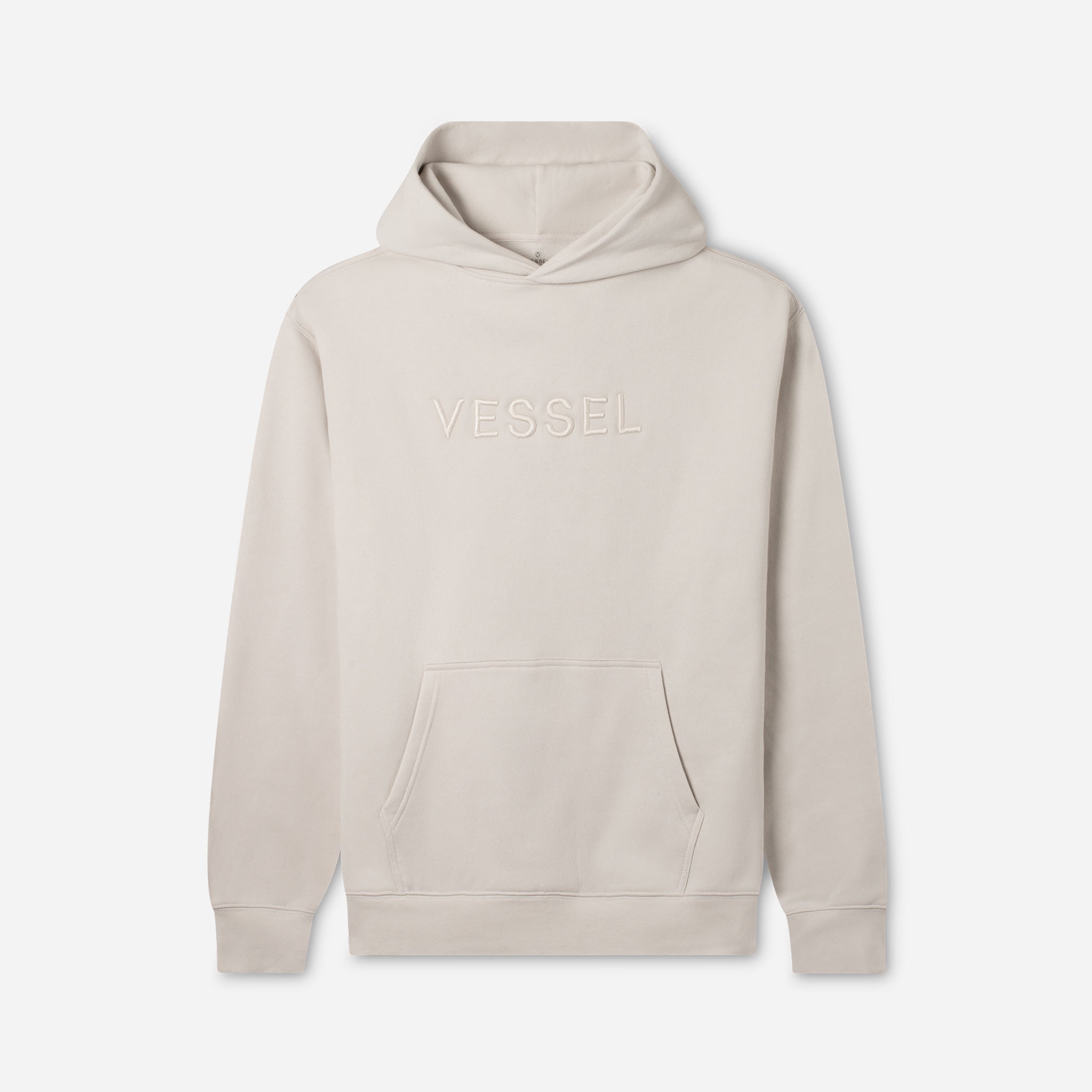 Cream VESSEL Hoodie against a white background #color_cream