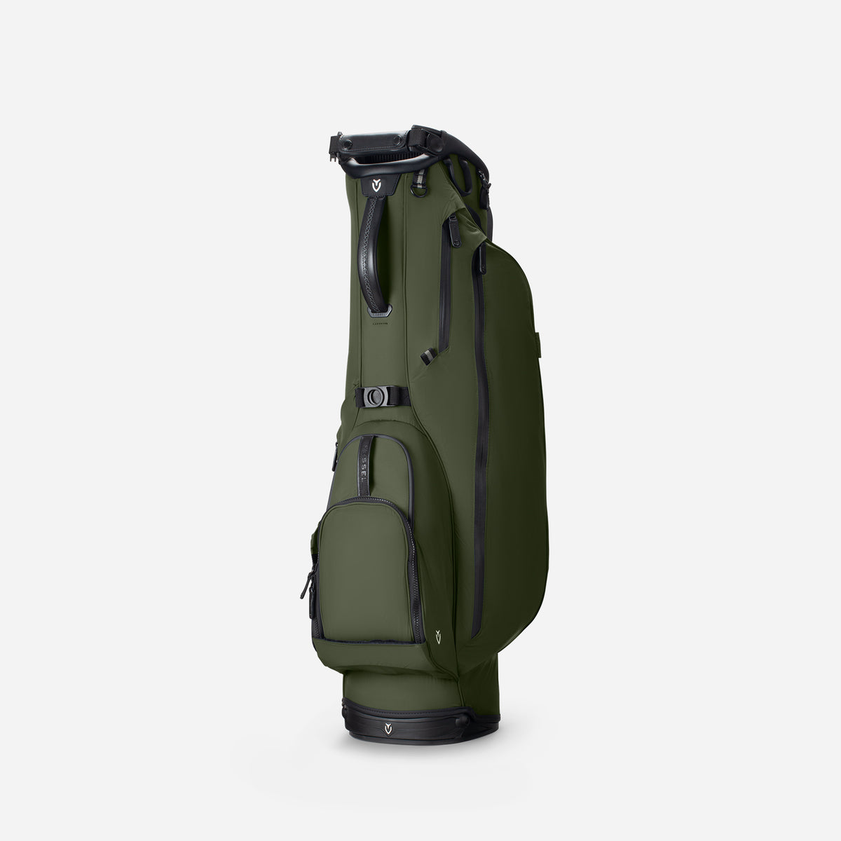 Olive Lux Air stand bag vertical against white background