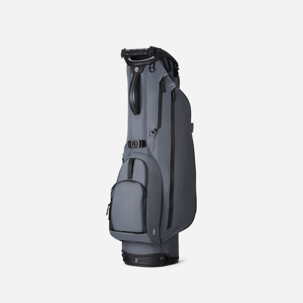 Grey Lux Air stand bag standing vertical on white background