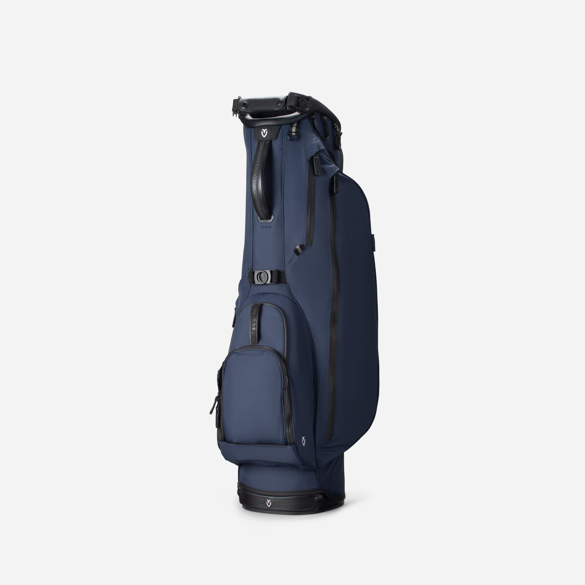 Navy Lux Air stand bag vertical against a white background