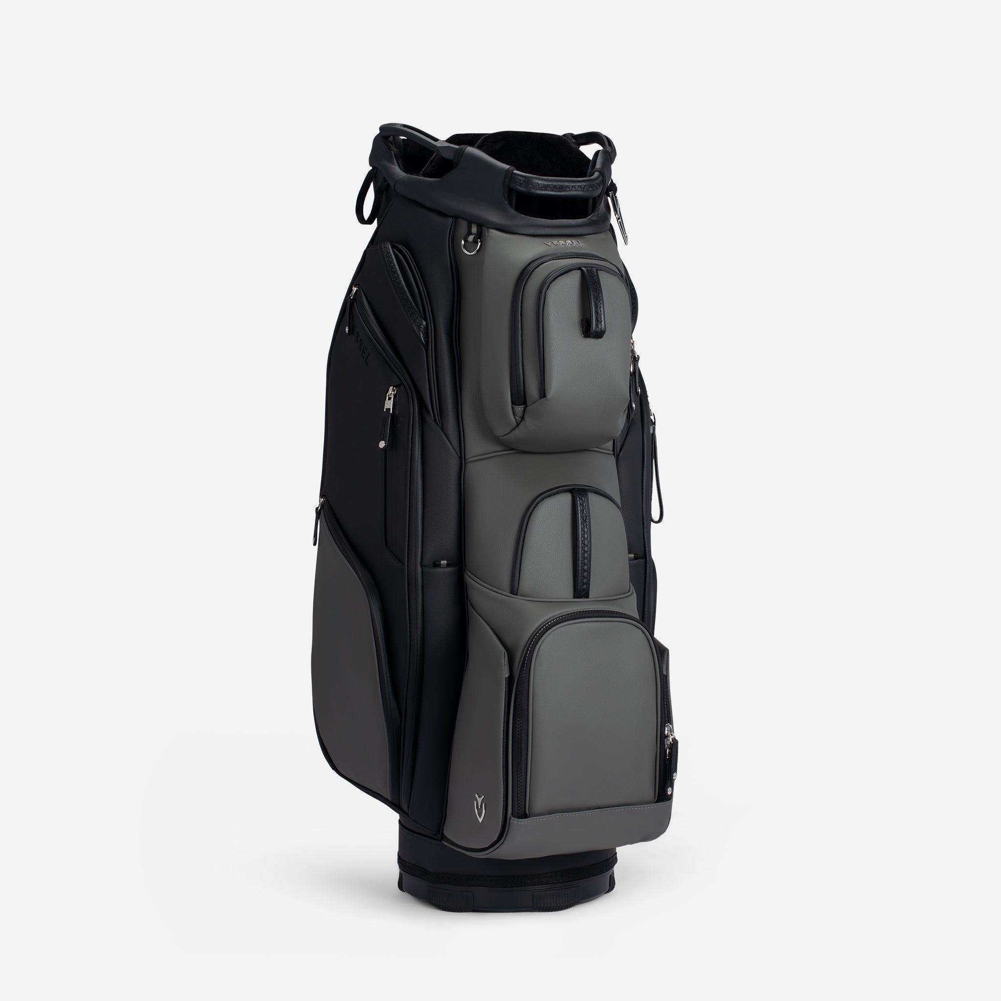 Lux Pro Cart II Phantom golf bag turned to the right