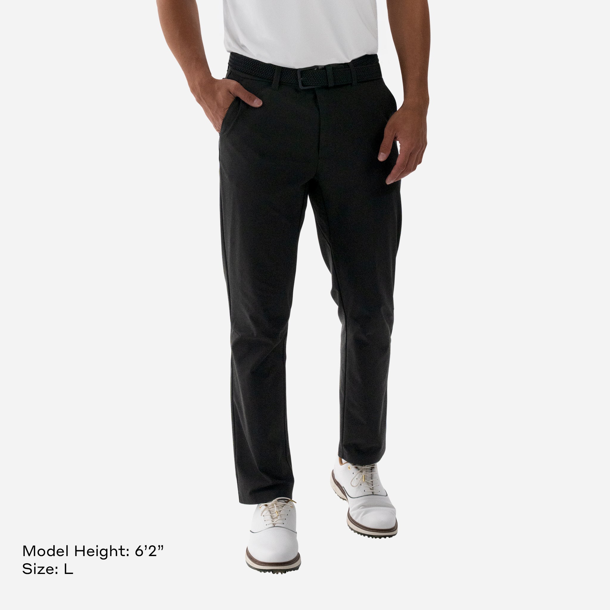 Model is 6'2" Wearing a size L Performance 5-Pocket Pant Black