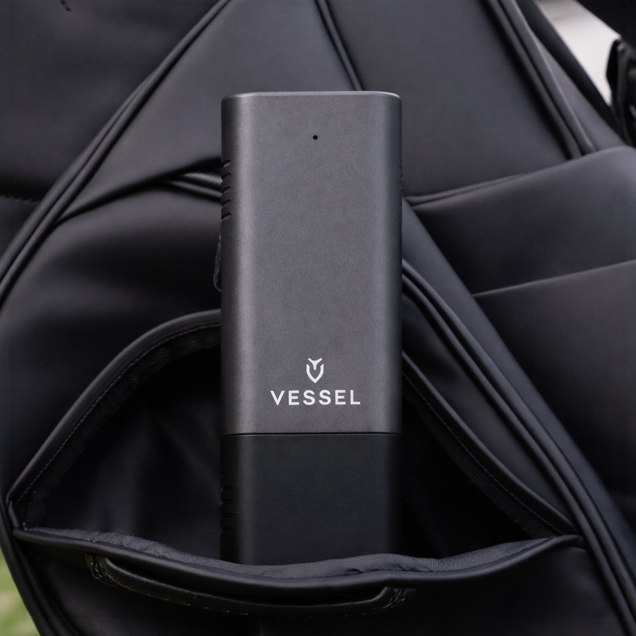 VESSEL x Tübr Gordo Alümen Cigar Case Gunmetal in a Vessel bag pocket #color_gunmetal