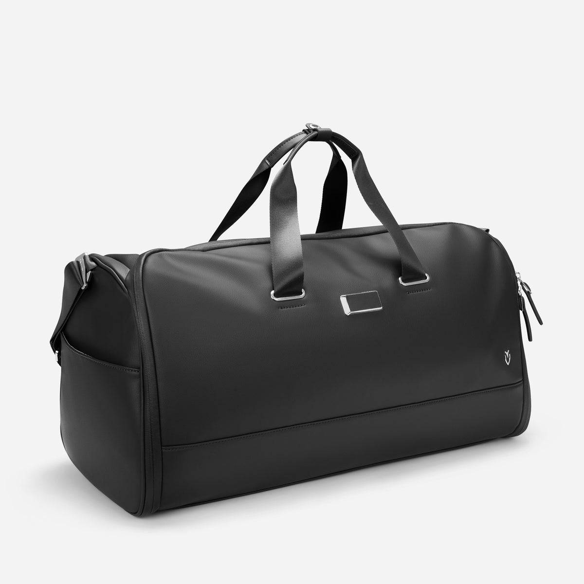 Black Signature Garment Duffel turned to the right #color_pebbled black