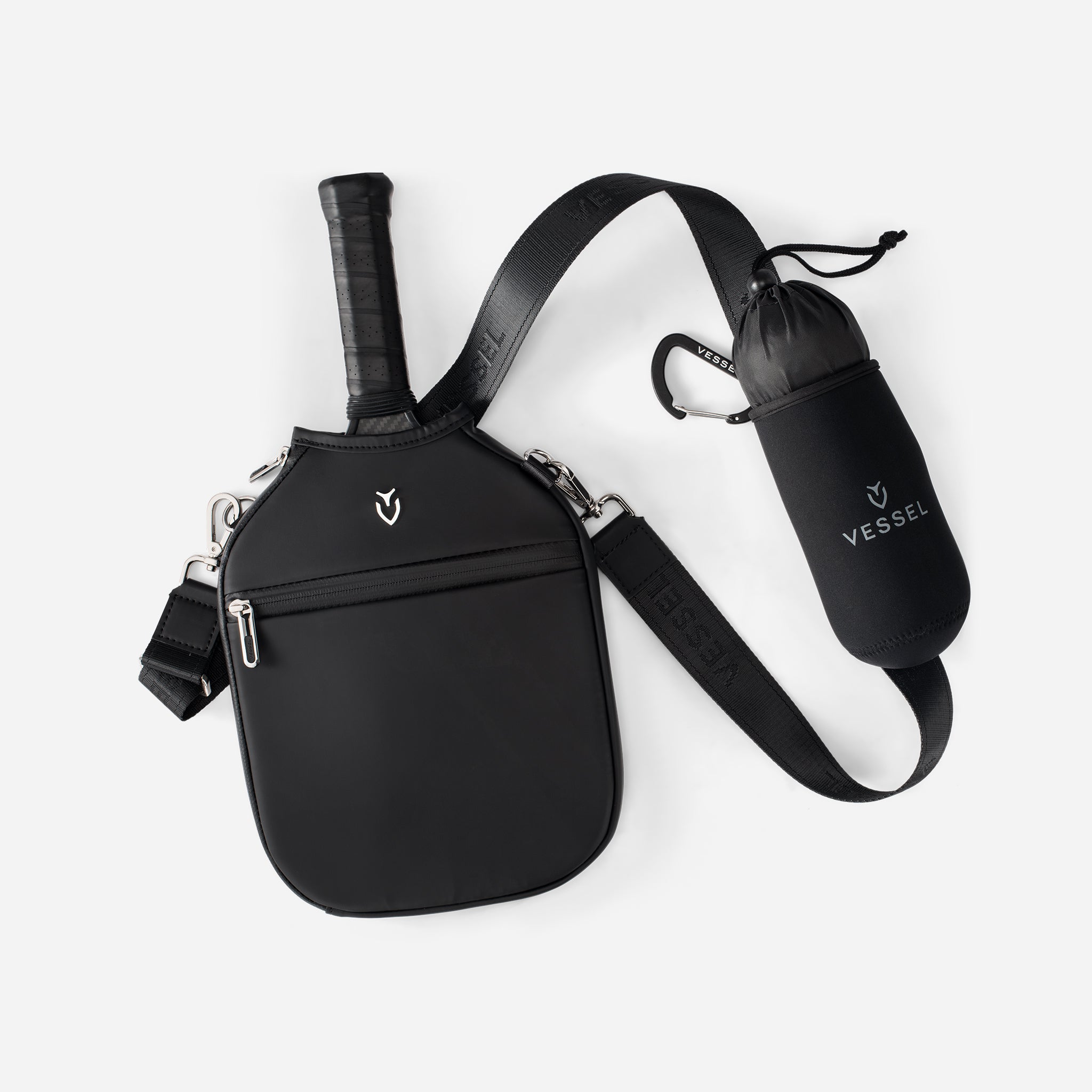 Pickleball Paddle Crossbody Cover and pickleball sleeve laying flat