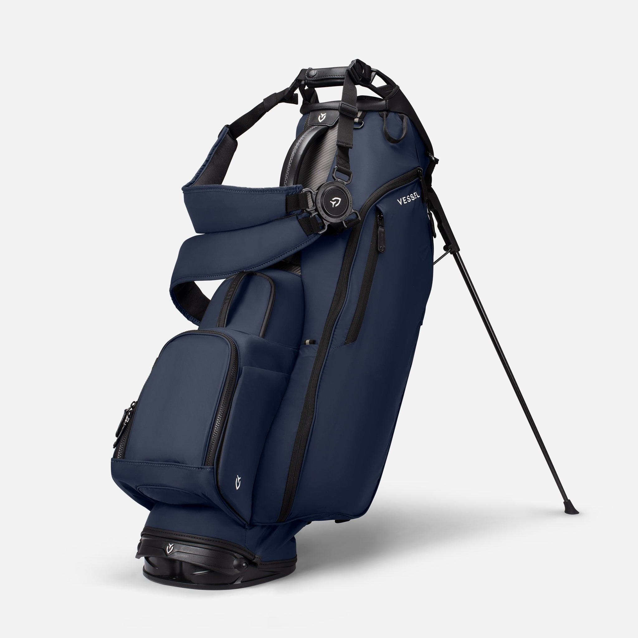 Player Air Carbon Stand Navy with double strap attached