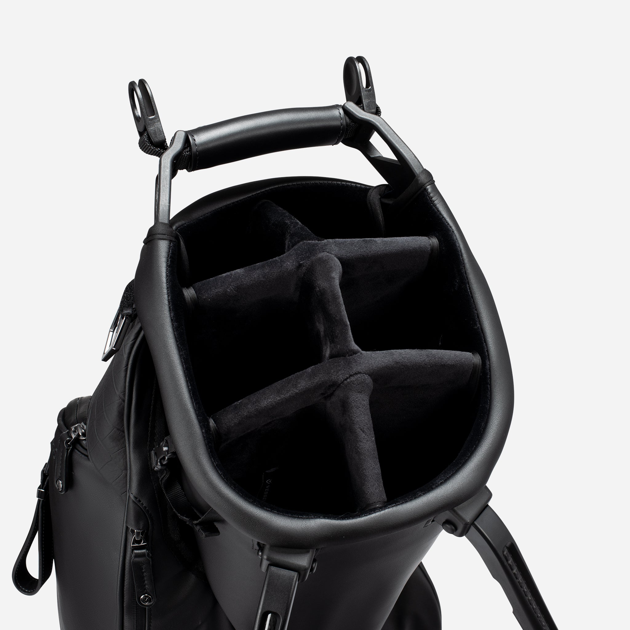 Top view of Croc Black Player V Stand showing 6 way top #size_6-way