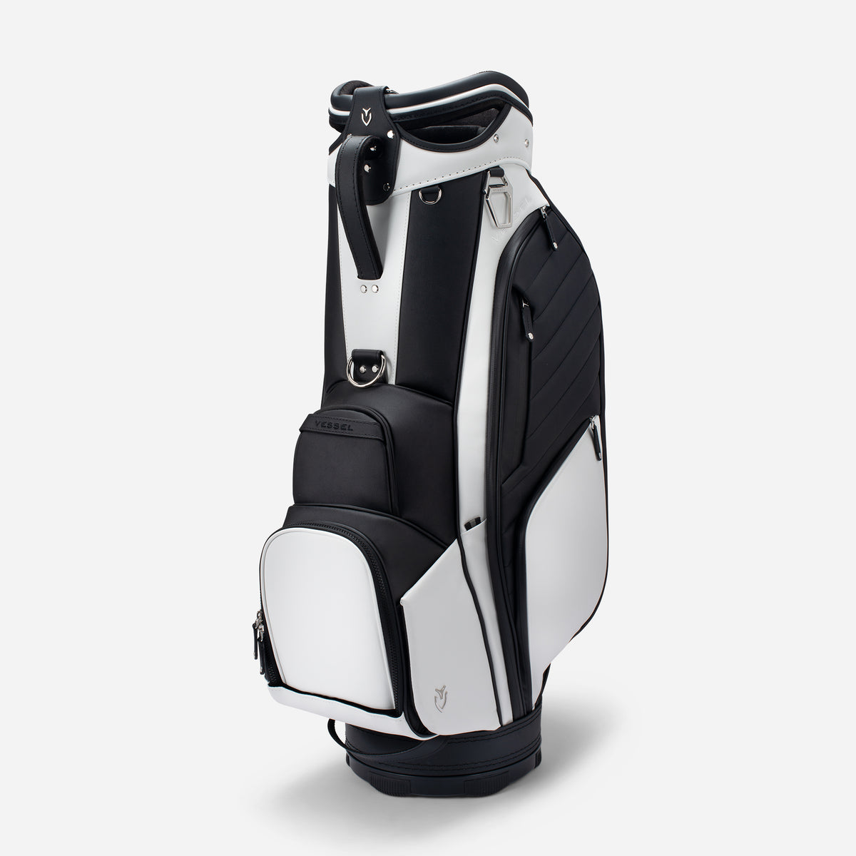 White and Black Lux Prime Cart standing against a white background #color_white/black