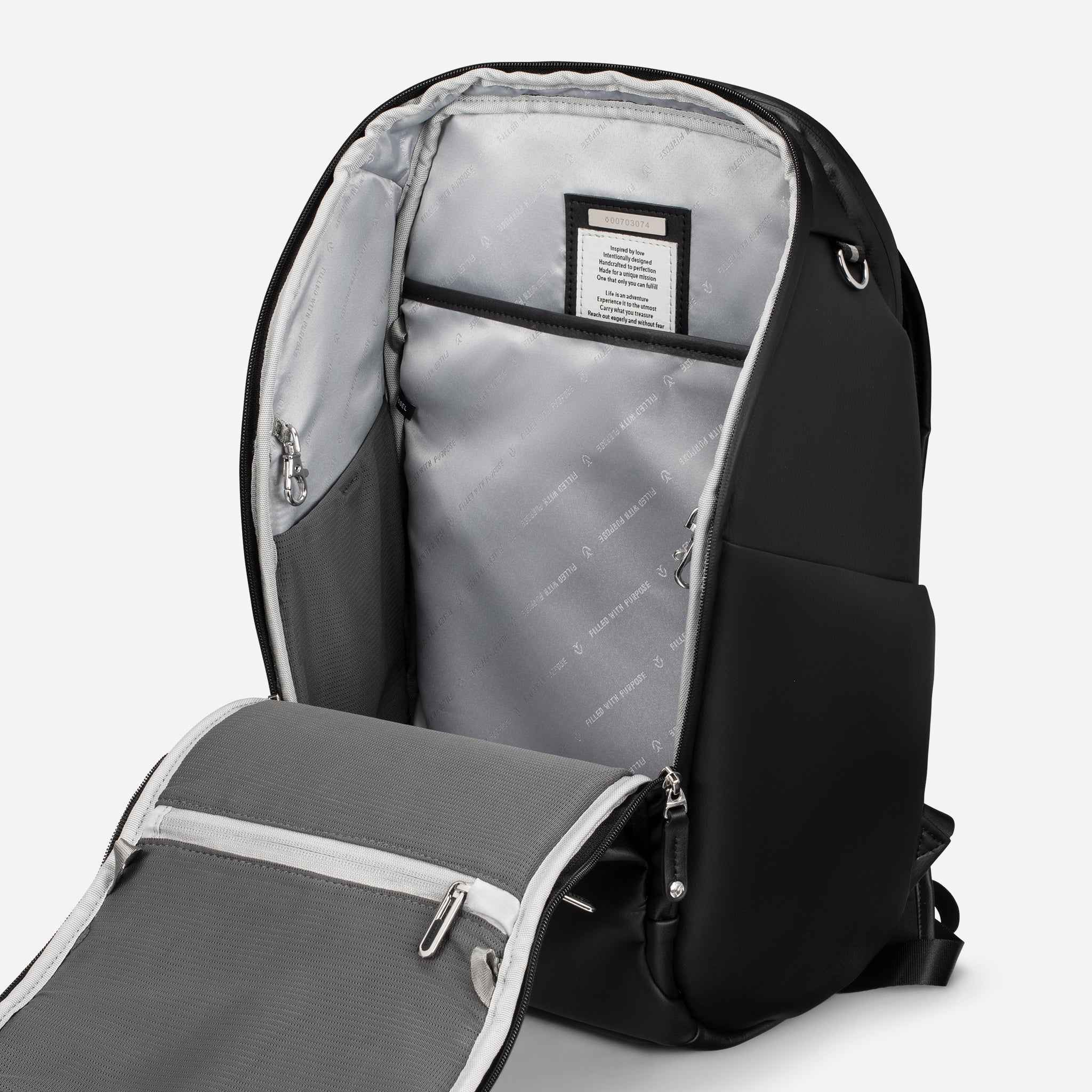 INside main compartment black PrimeX 2.0 Backpack