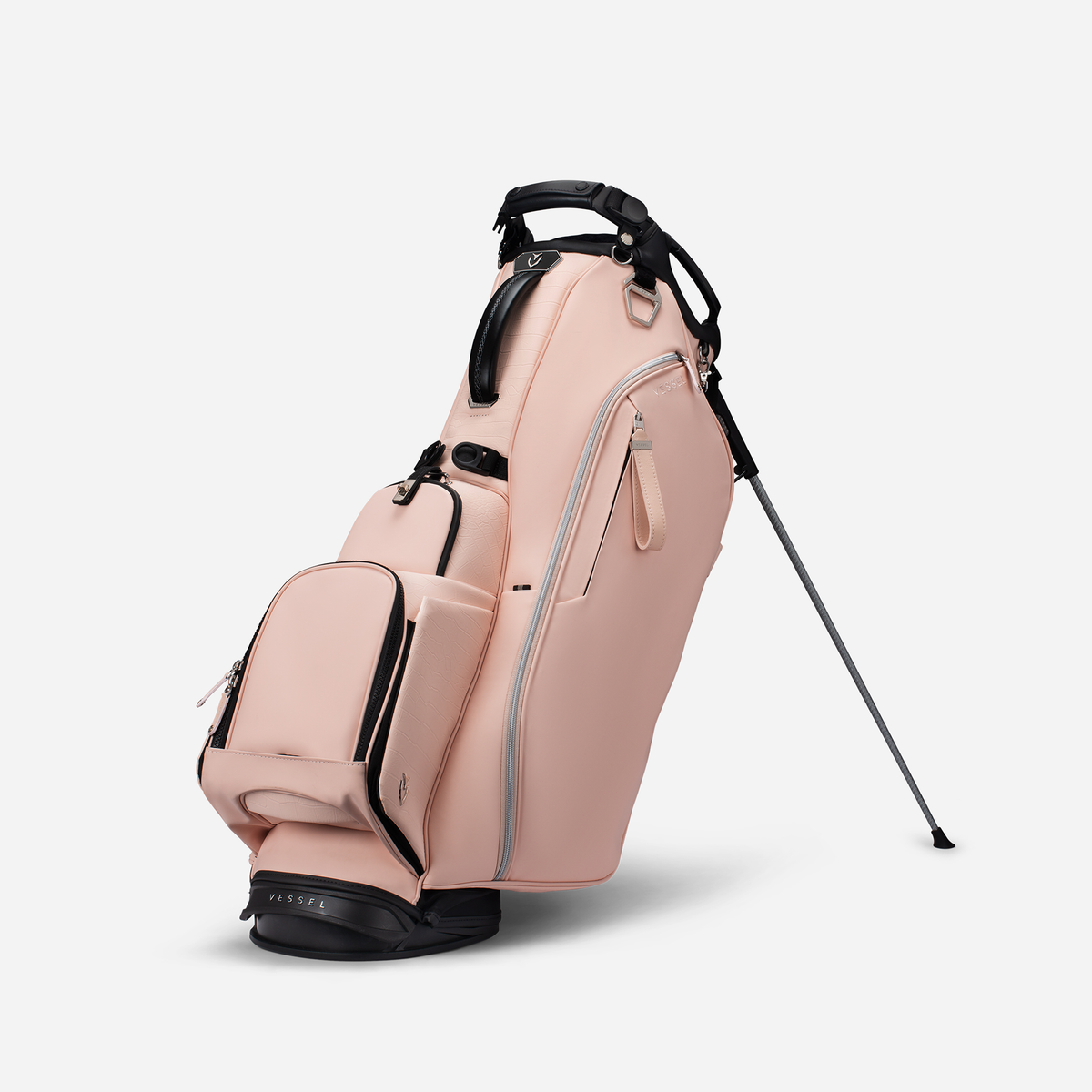 Player VI Stand Croc Blush golf bag against a white background