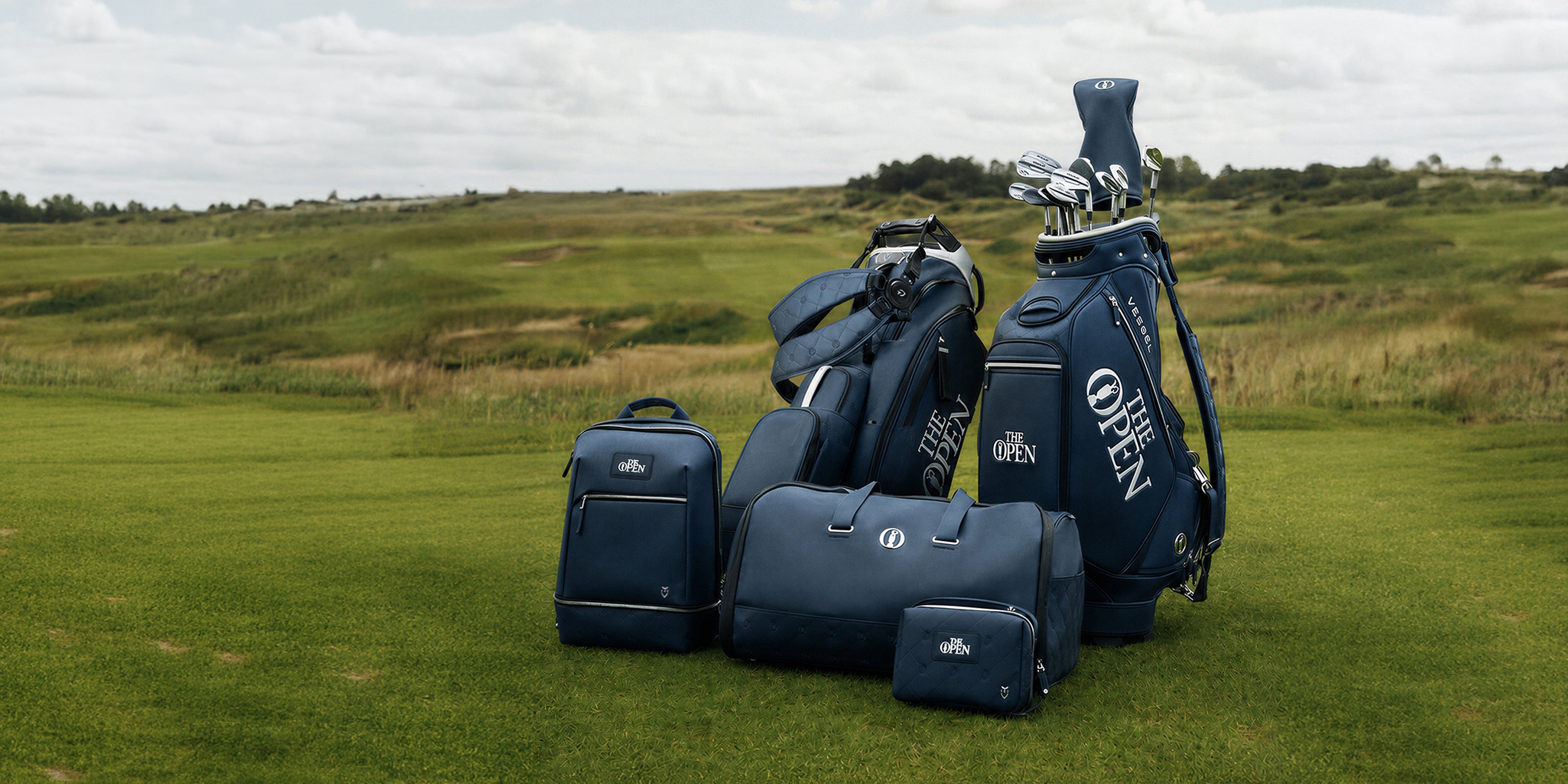 The open branded vessel golf gear on a green golf course