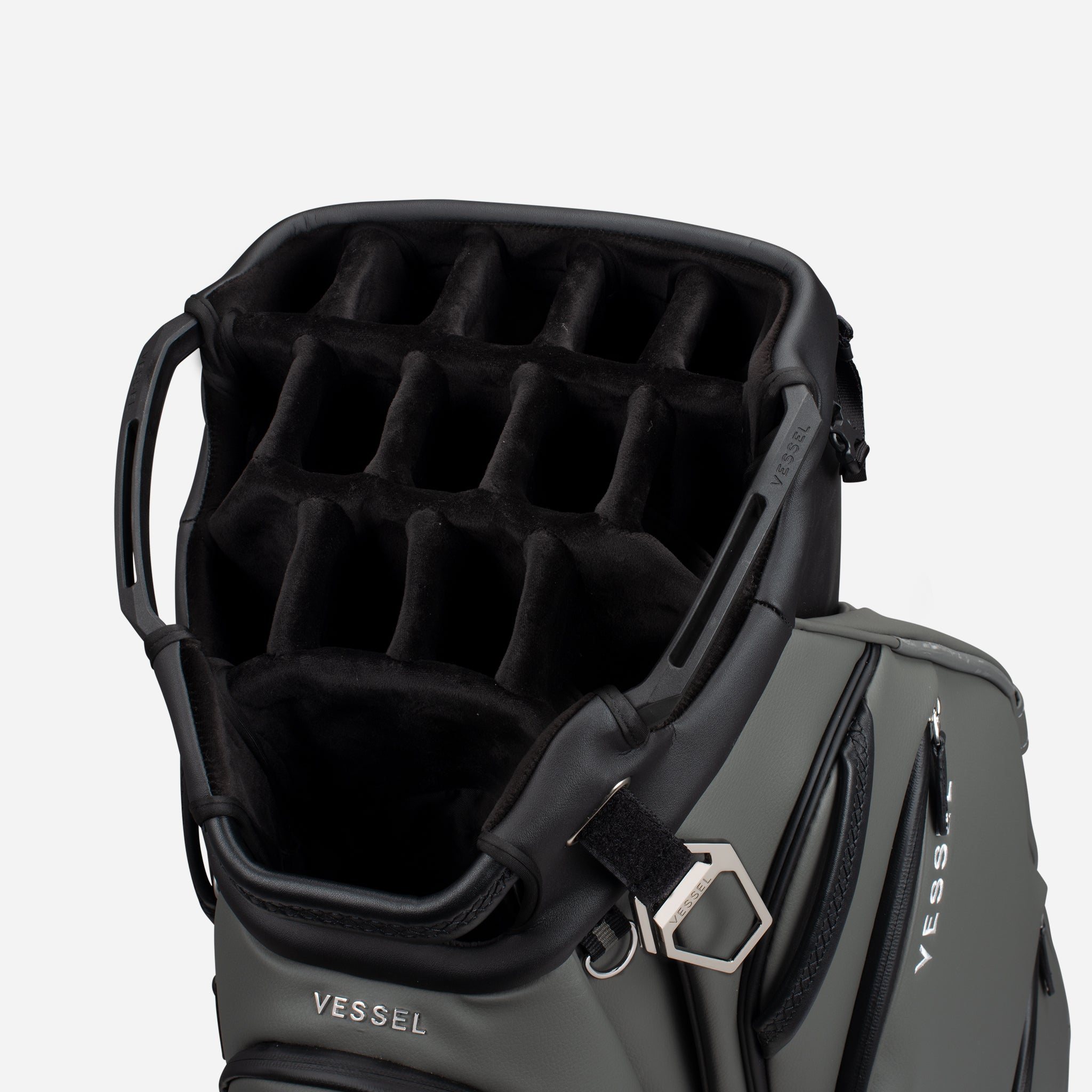 top of Grey Lux Pro Cart II showing 15 way divider #size_15-Way