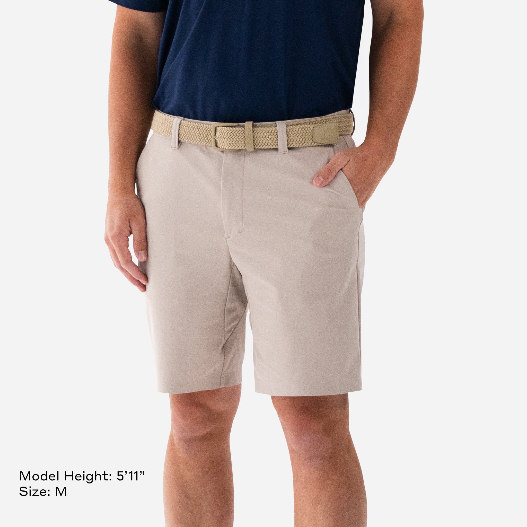 Model Height 5'11" Size M Taupe 5 pocket short