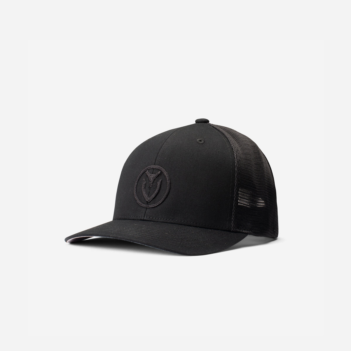 Black trucker hat on a white background #color_black