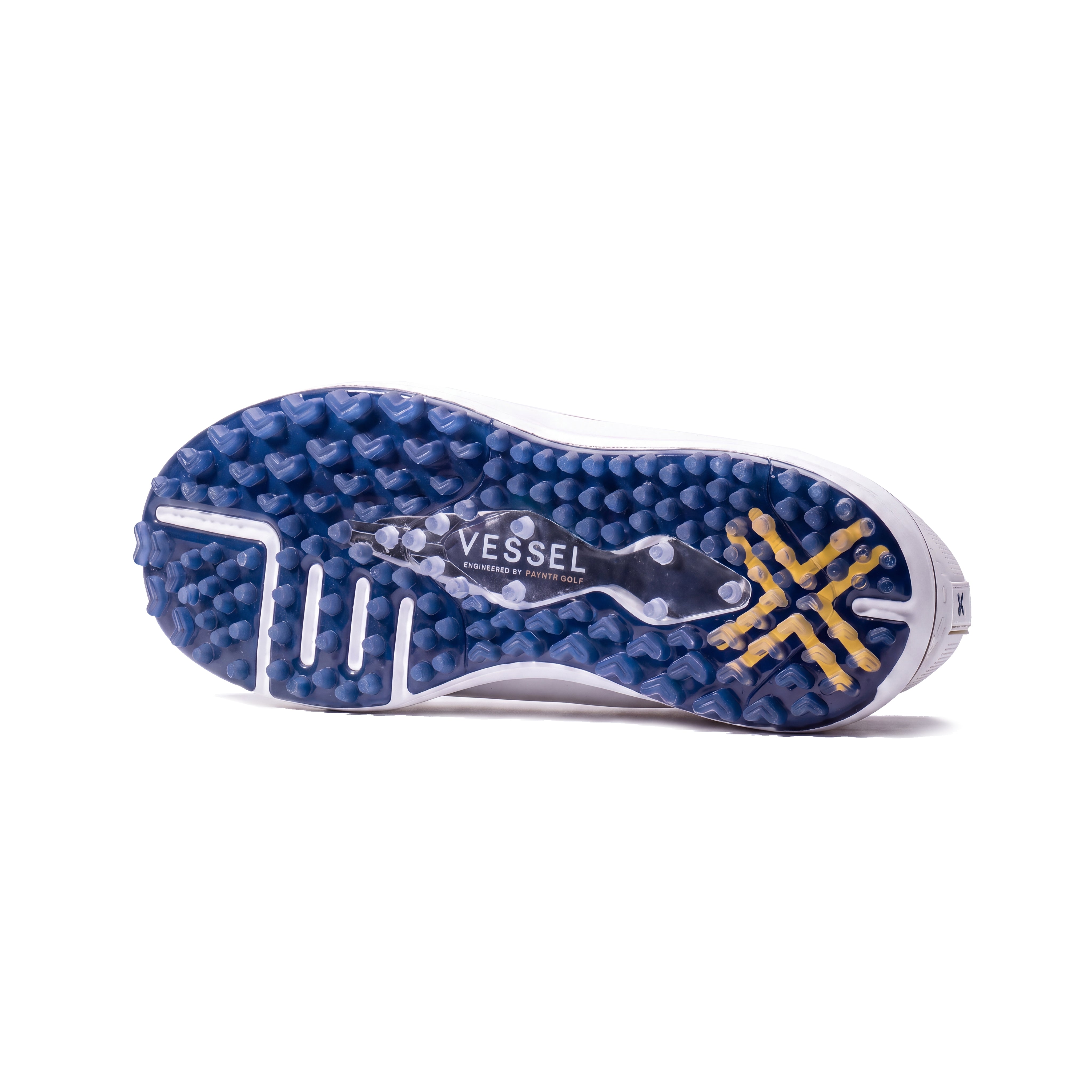 Sole of White/Navy VESSEL Payntr golf shoe