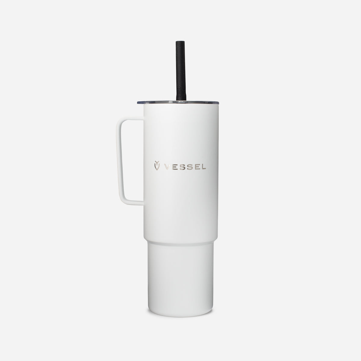 White VESSEL x MiiR All Day Straw Cup against a white background #color_white