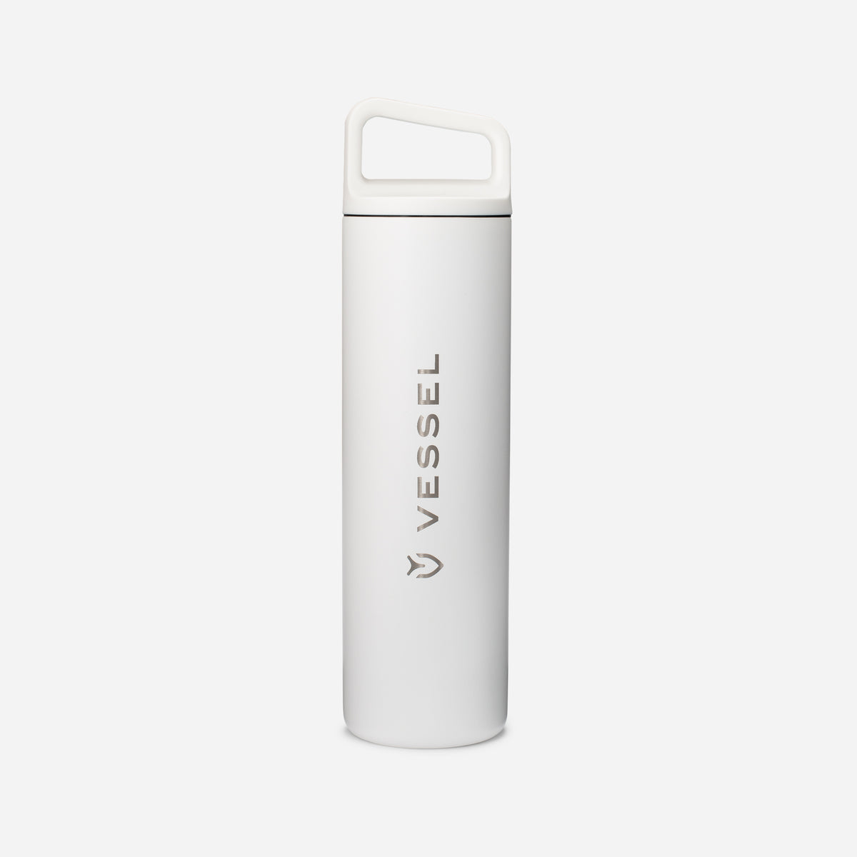 White VESSEL x MiiR Wide Mouth Bottle against a white background #color_white