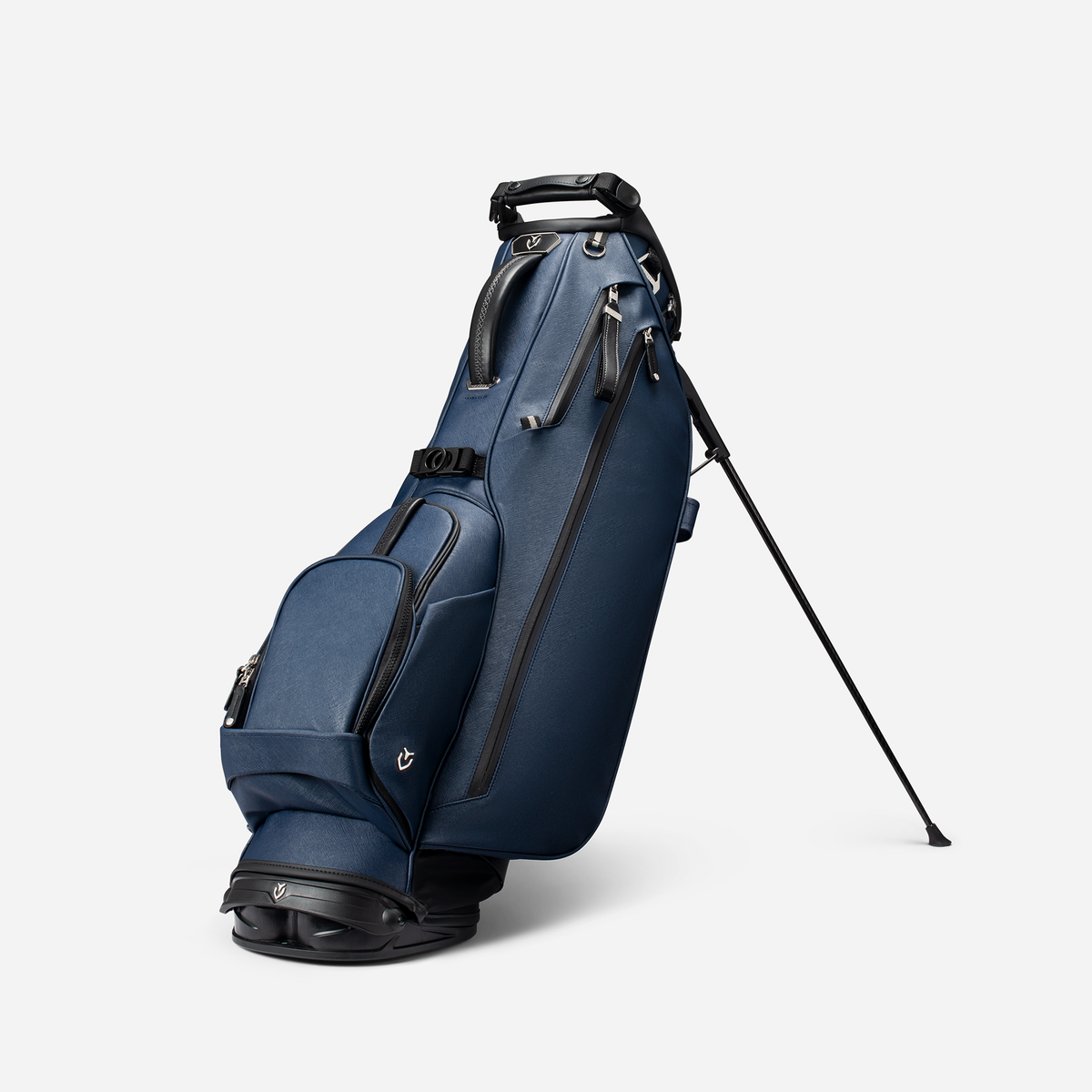 Lux Stand Crosshatch Navy standing against a white background