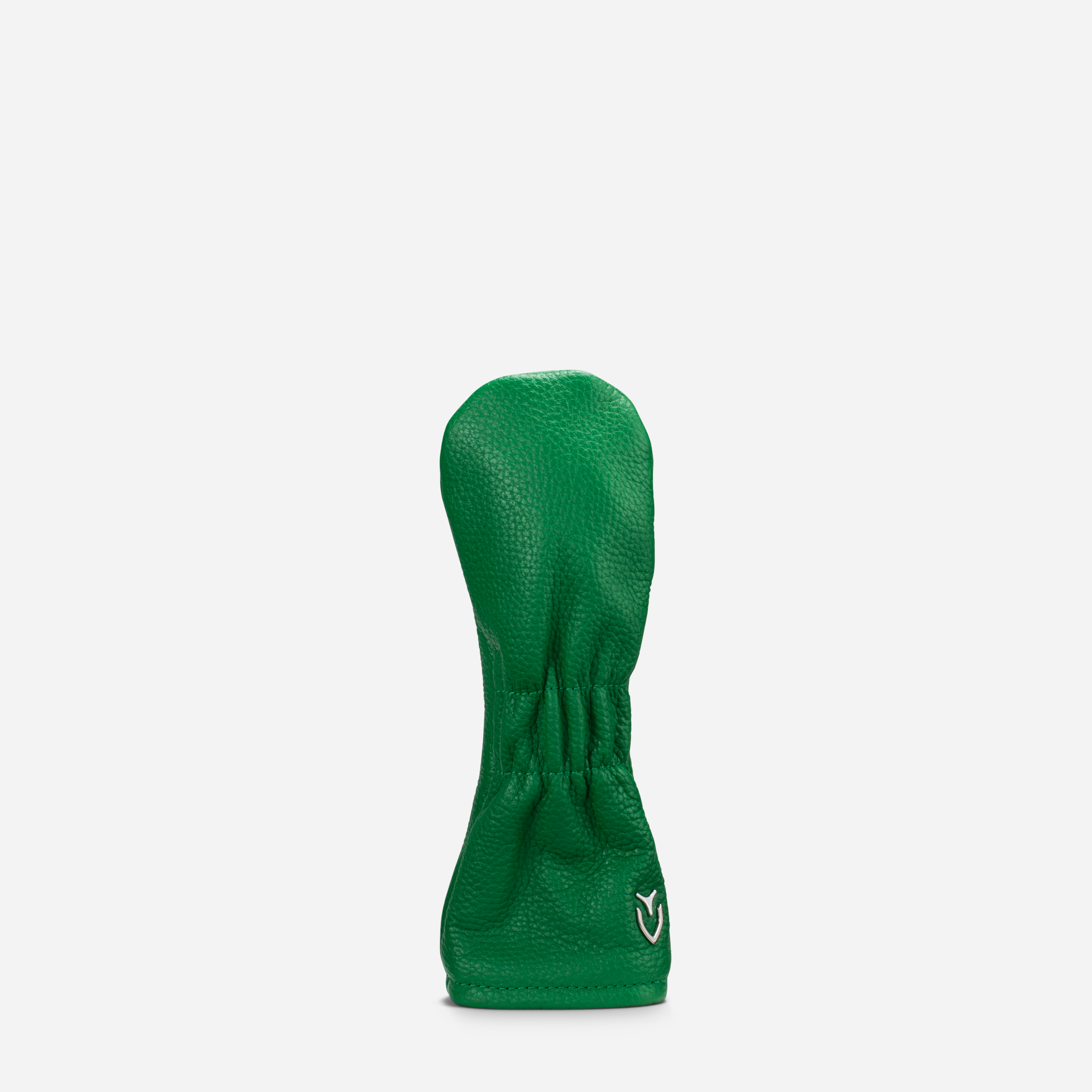 backside of green pebbled leather headcover - 4 hybrid #color_green
