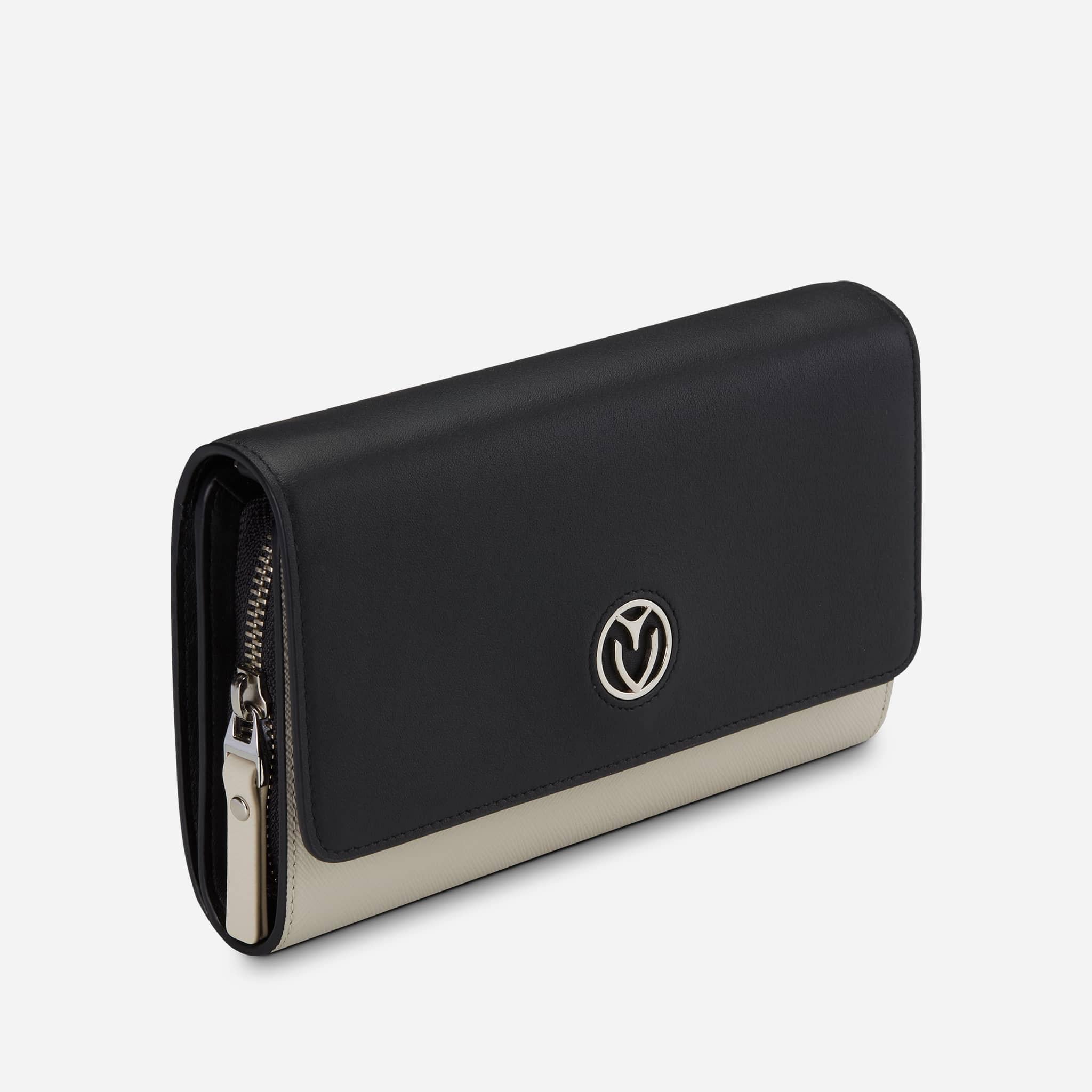 Black leather clearance clutch wallet