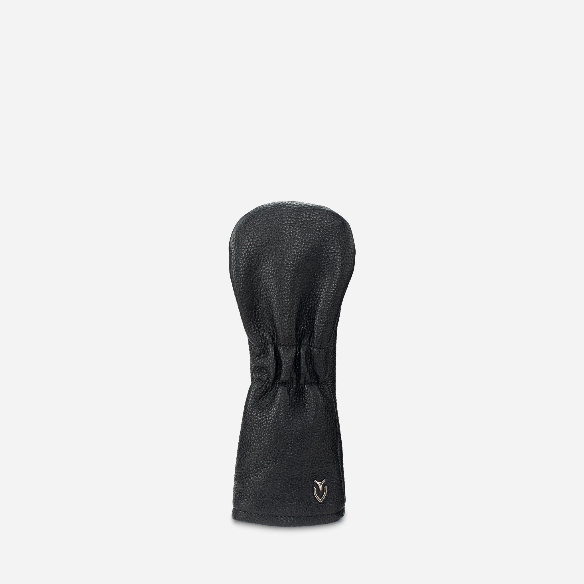 backside of black pebbled leather headcover - 5 wood #color_black