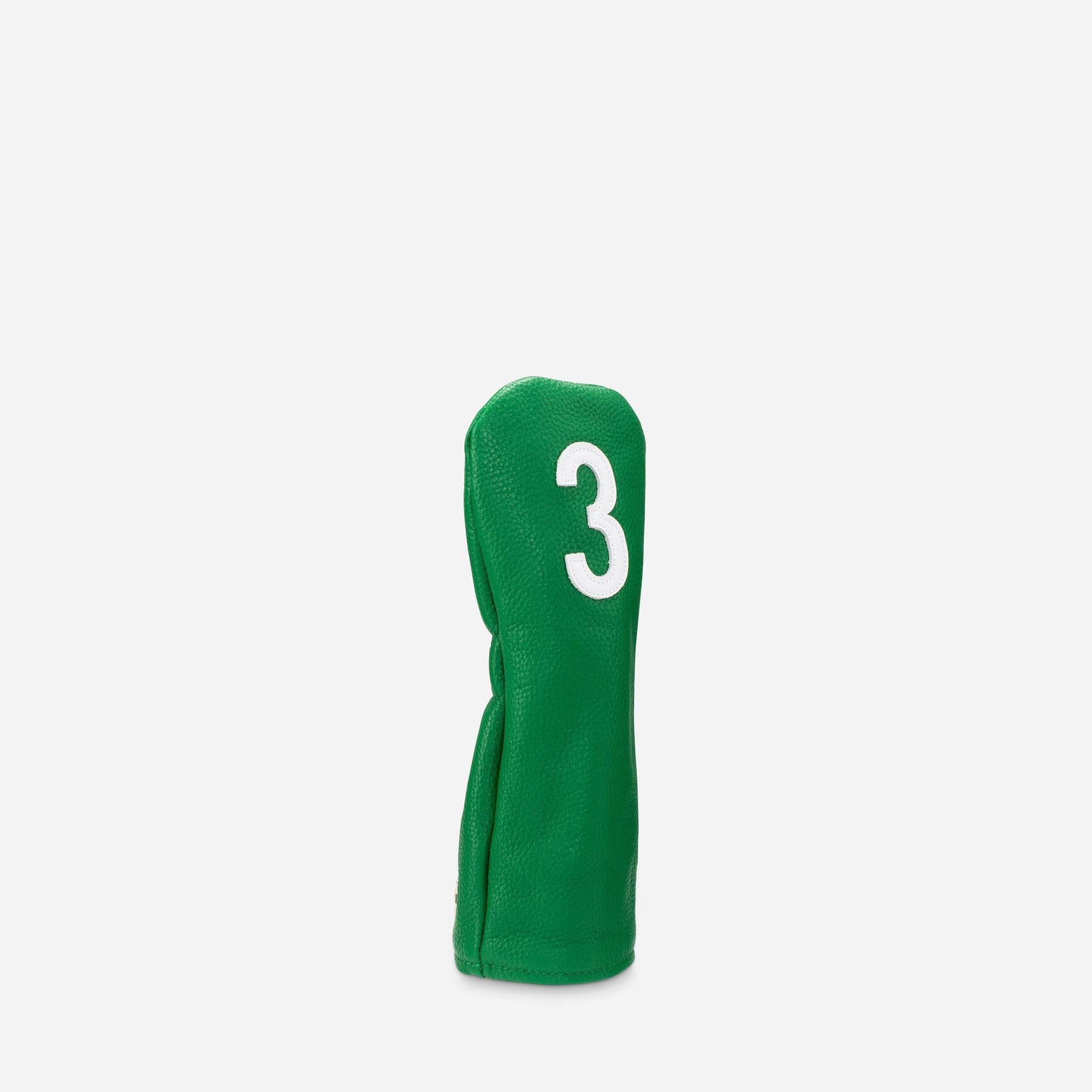 green pebbled leather headcover - 3 wood #color_green