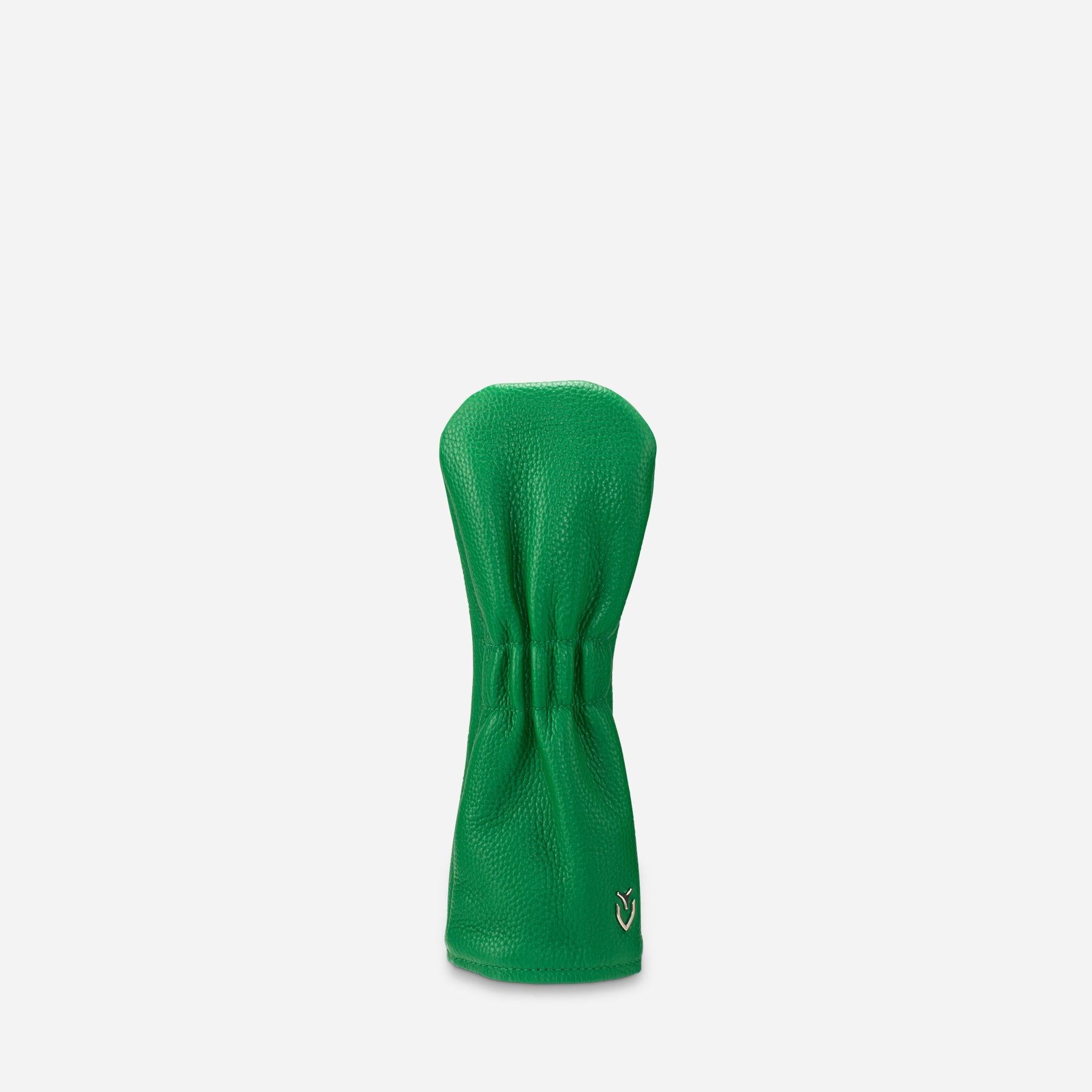 backside of green pebbled leather headcover - 3 wood #color_green