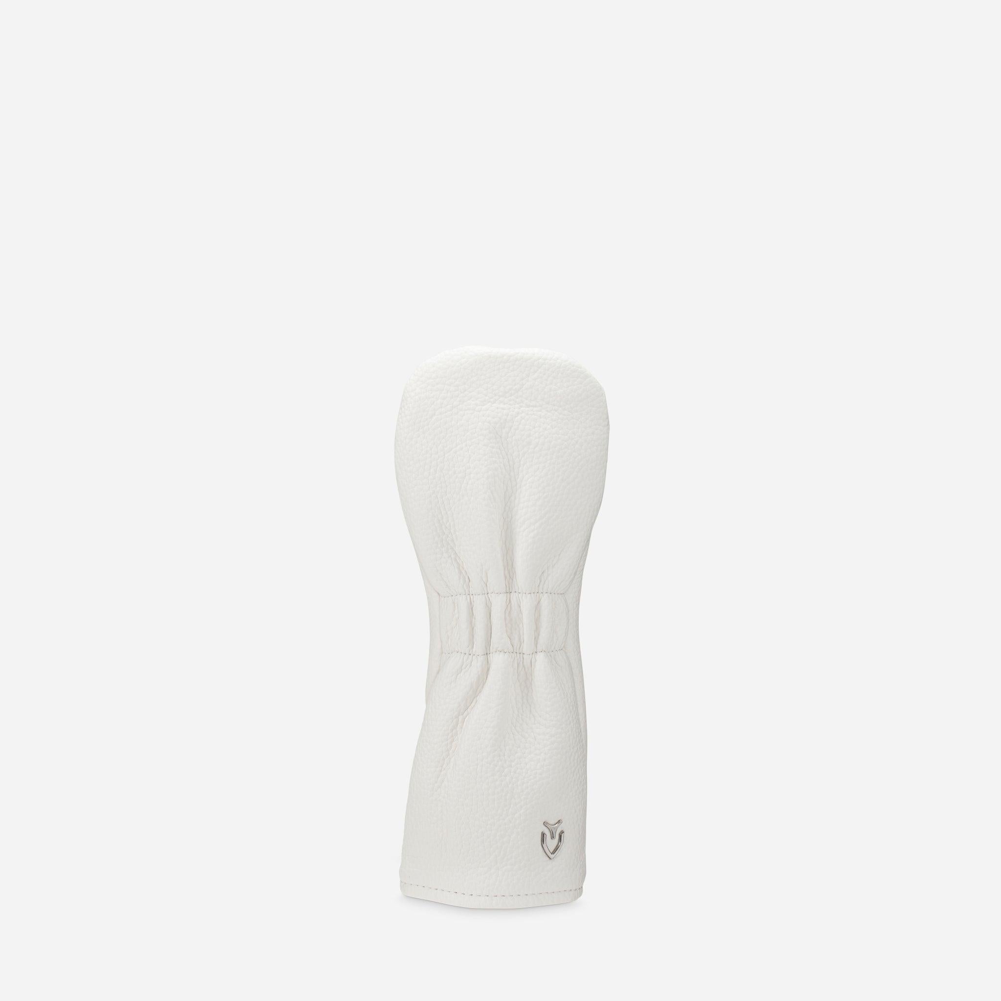 backside of white pebbled leather headcover - 3 wood #color_white