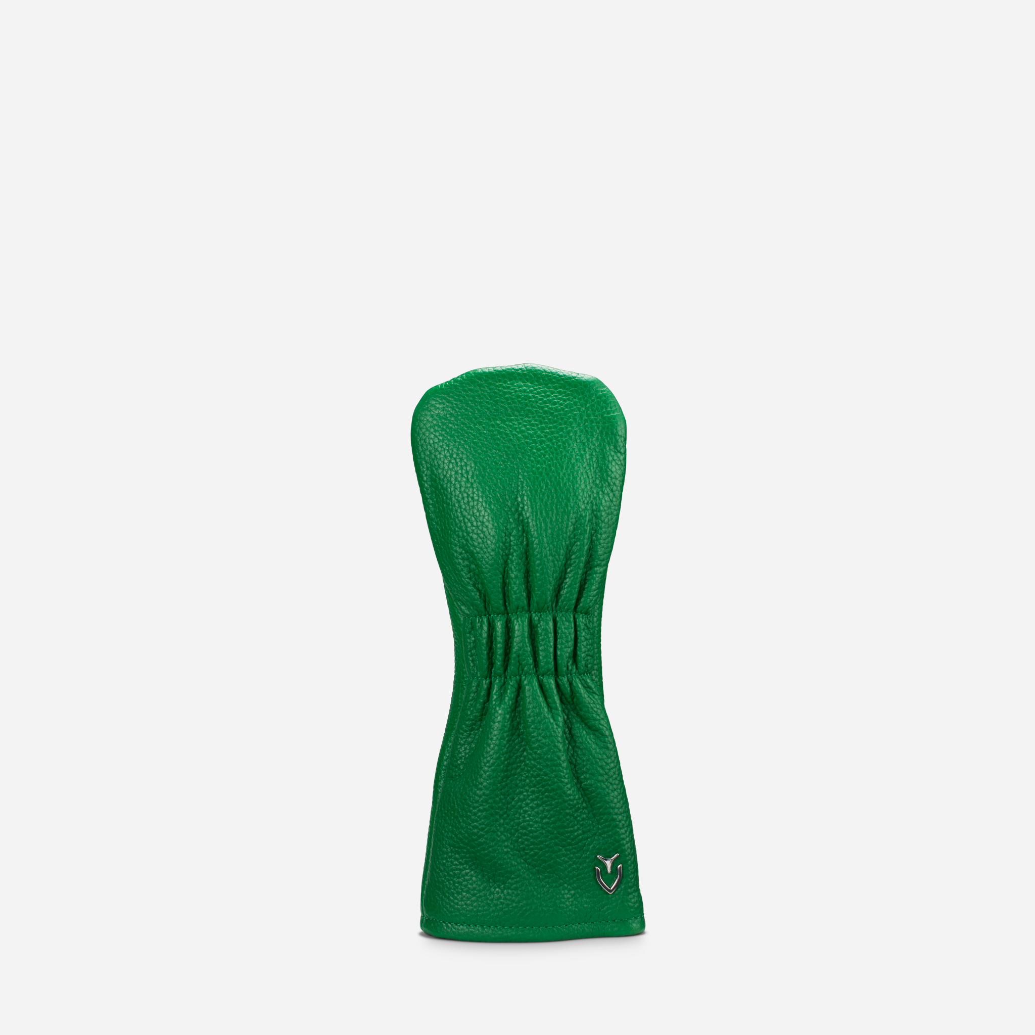 backside of green pebbled leather headcover - x wood #color_green