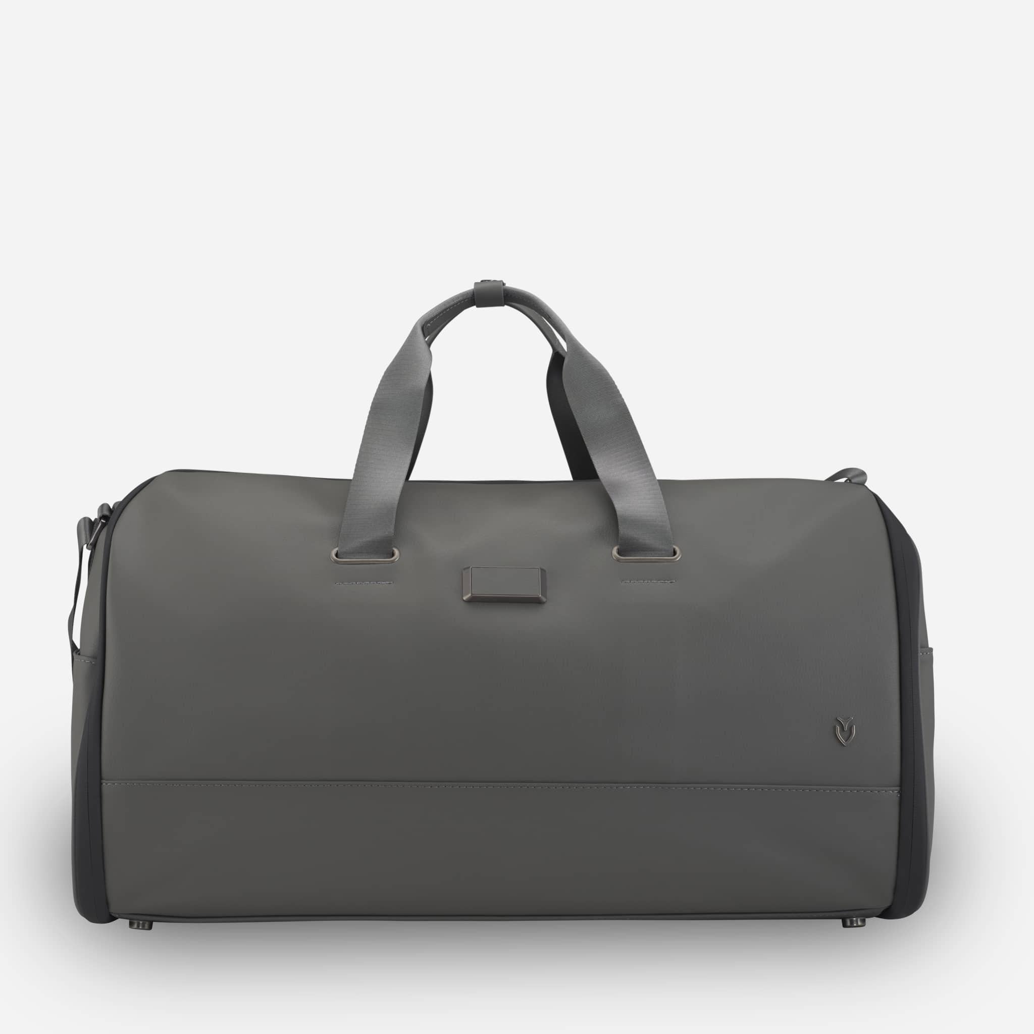 Grey Signature Garment Duffel against a white background #color_pebbled grey