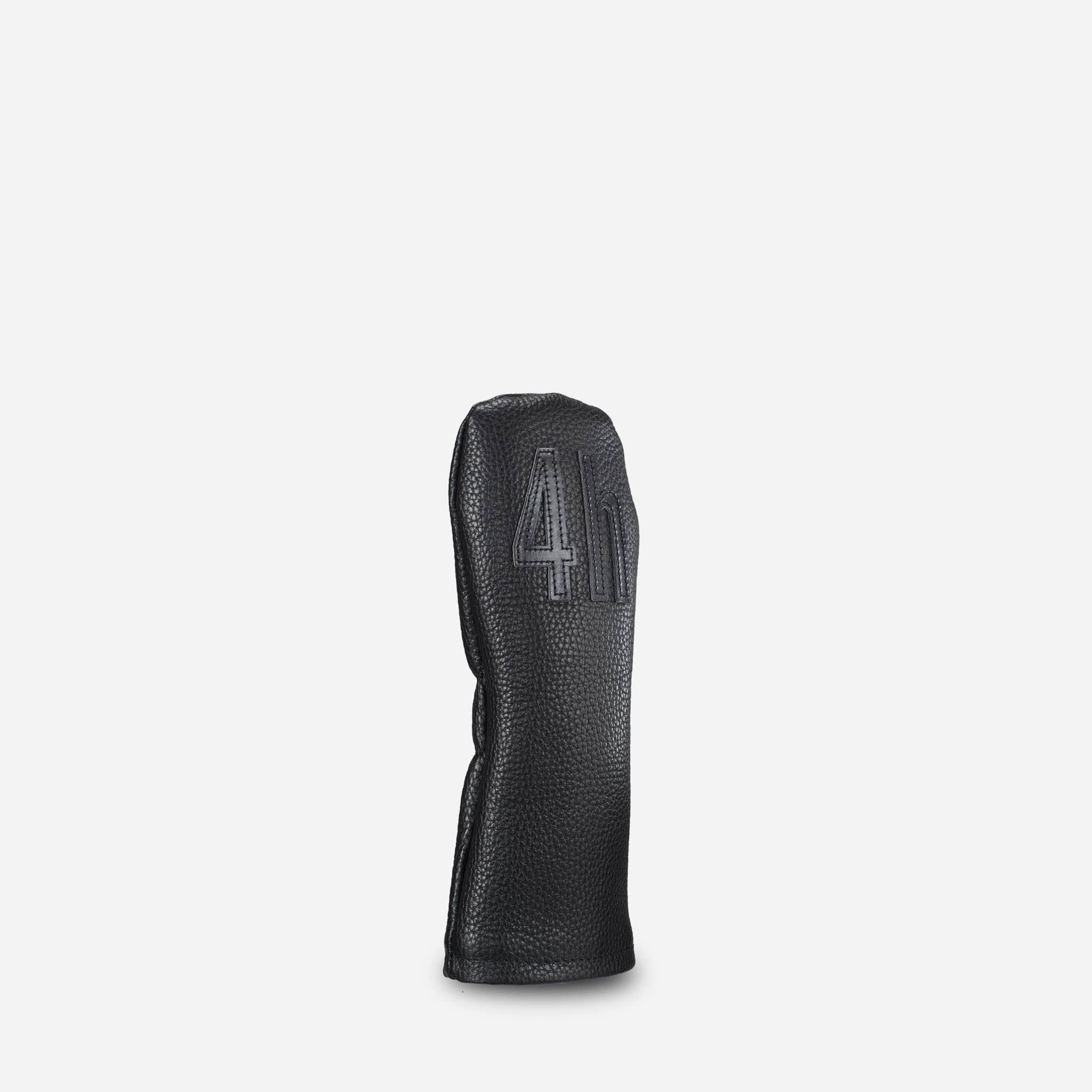 black pebbled leather headcover - 4 hybrid #color_black