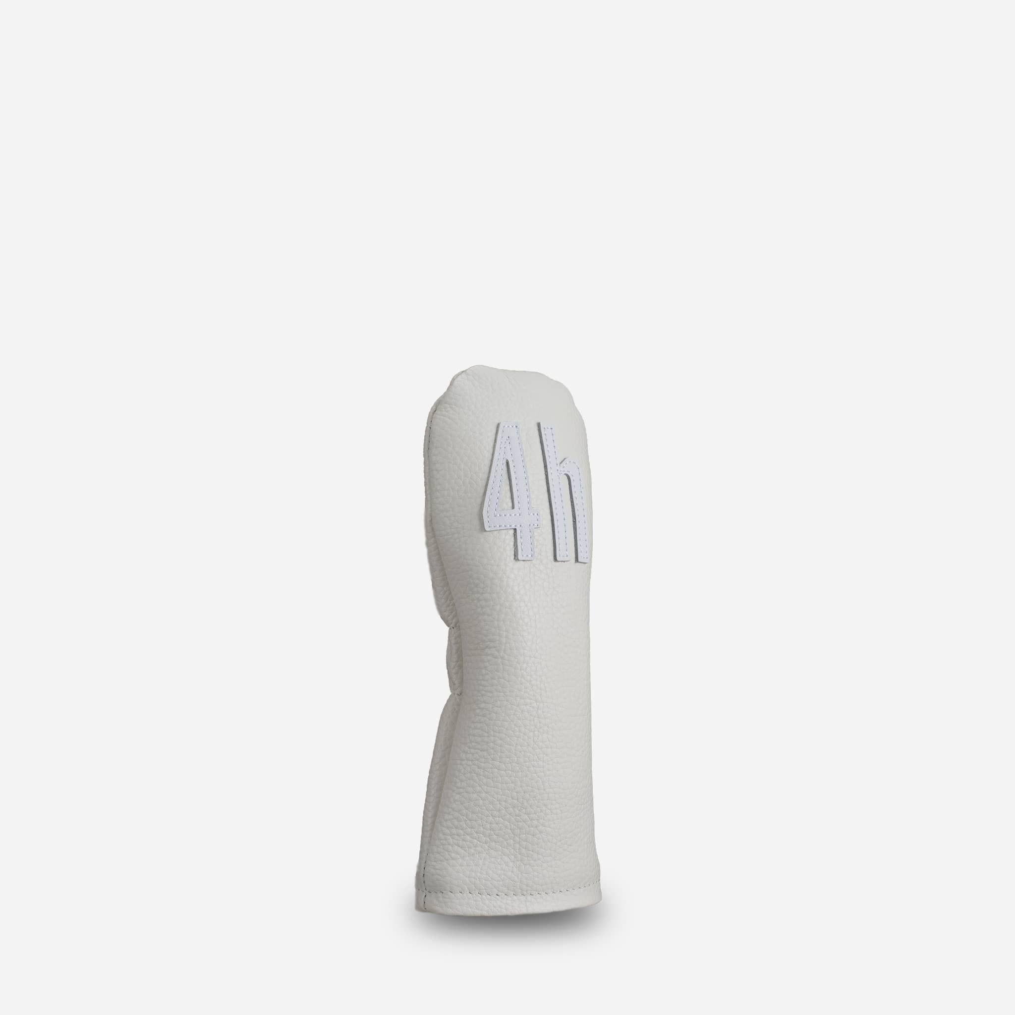 white pebbled leather headcover - 4 hybrid #color_white