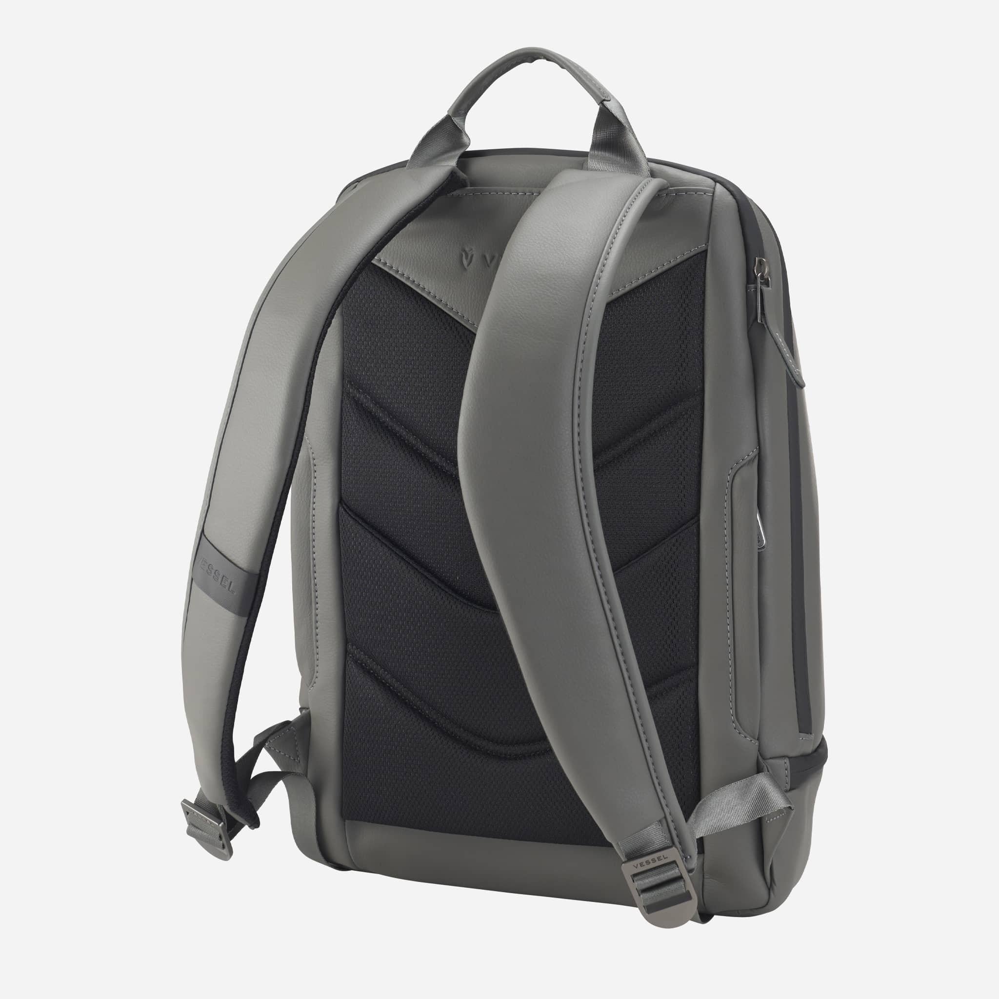 Straps of Pebbled Grey Signature Backpack #color_pebbled grey