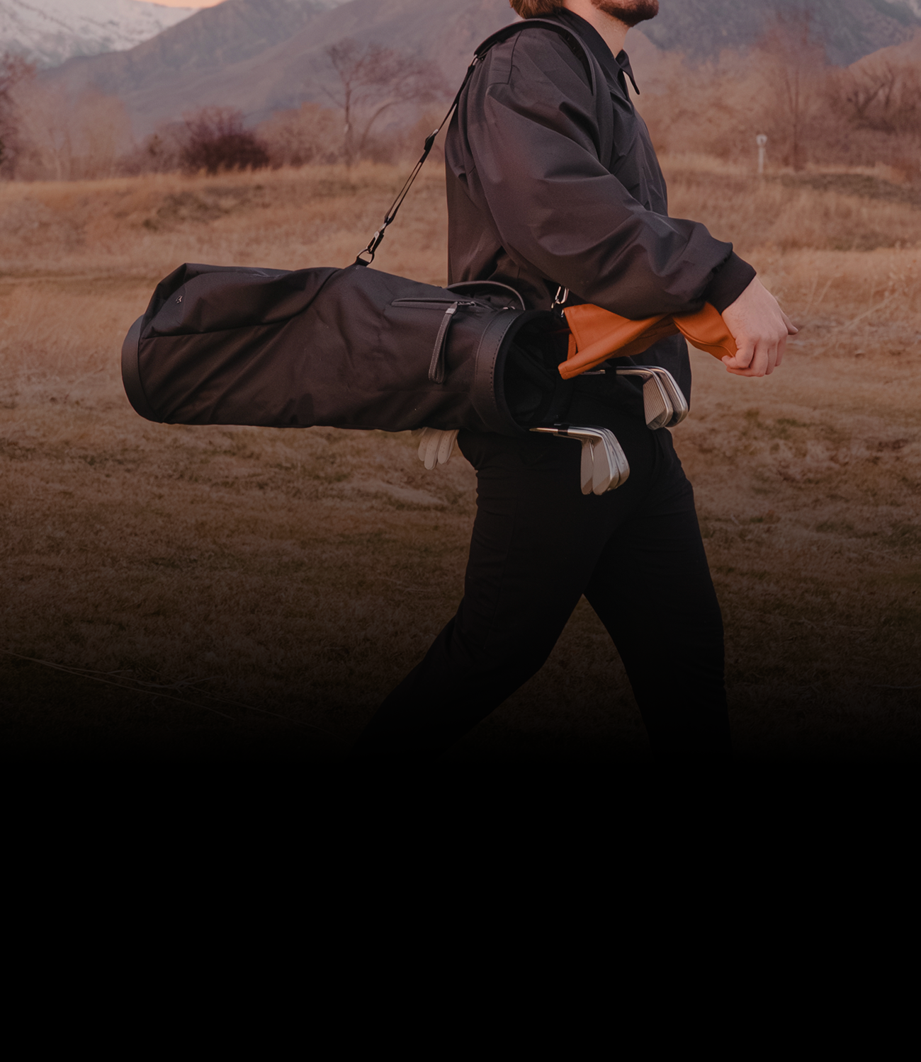 Man walking with Sunday Carry Golf Bag