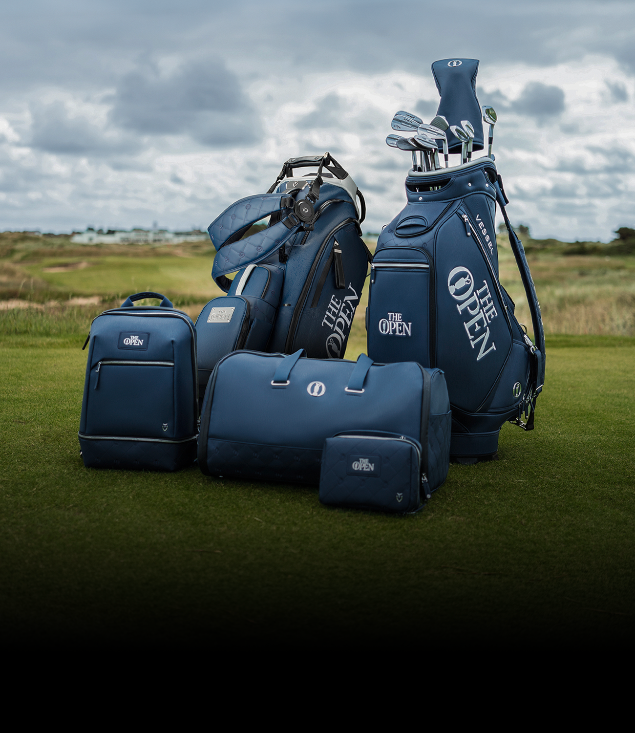 The open branded vessel golf gear on a green golf course