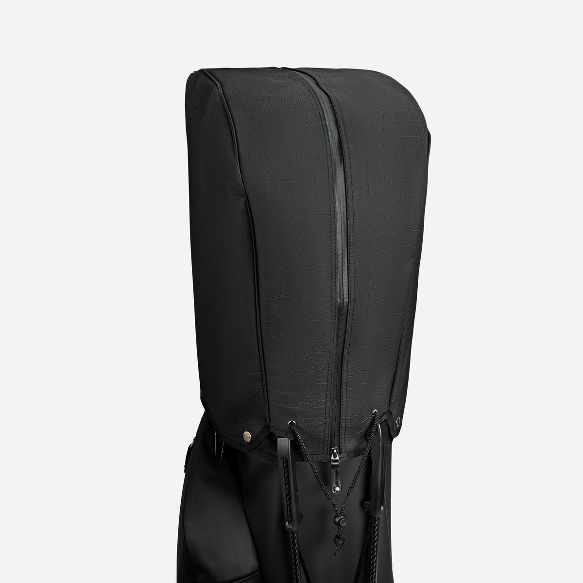 Matching rainhood cover for Player VI Pro Stand Croc Black golf bag 