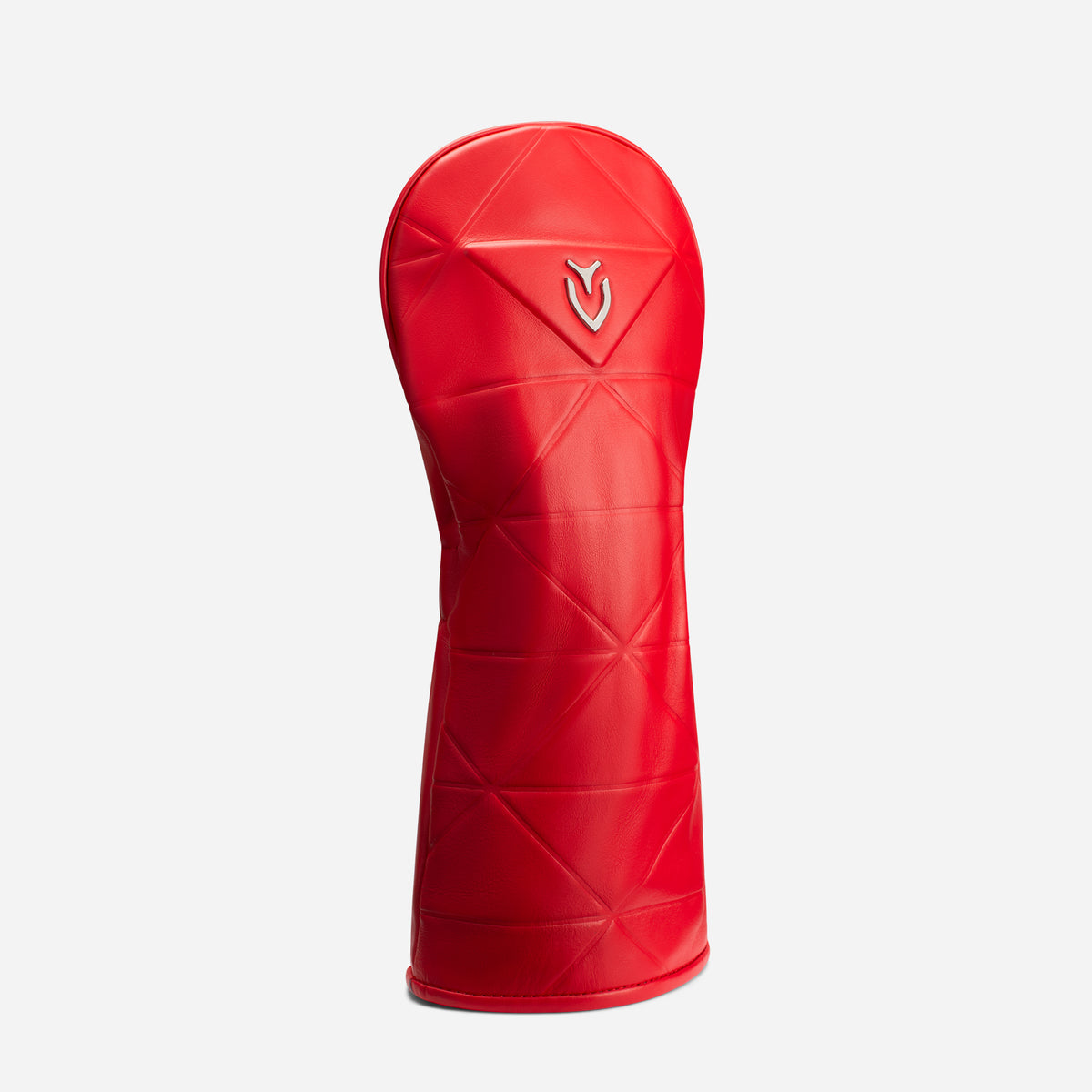 Red geometric headcover on a white background