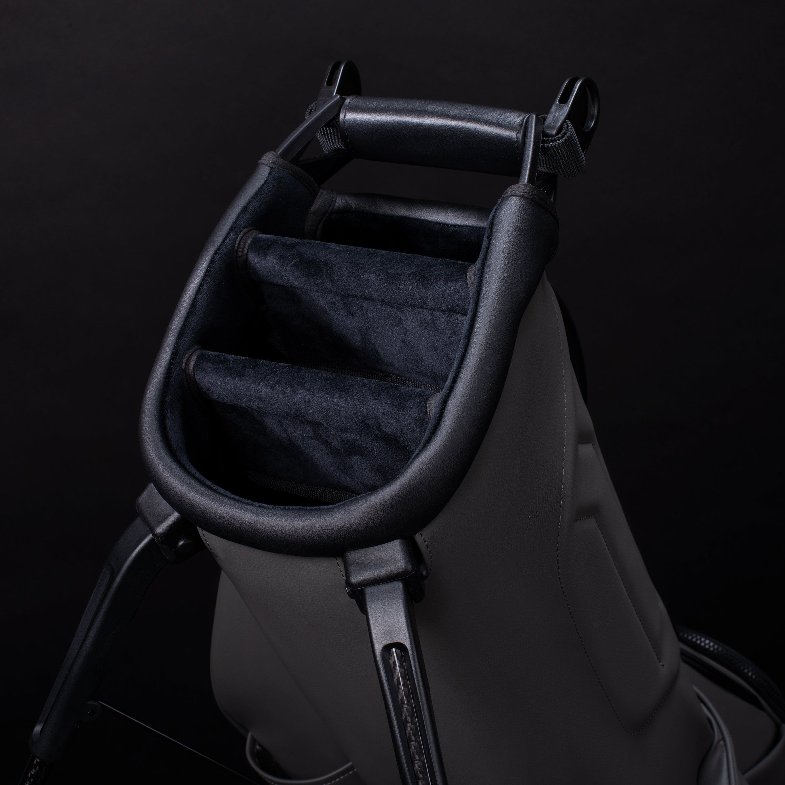 Close up of 3 way top on Sunday IV Golf Bag