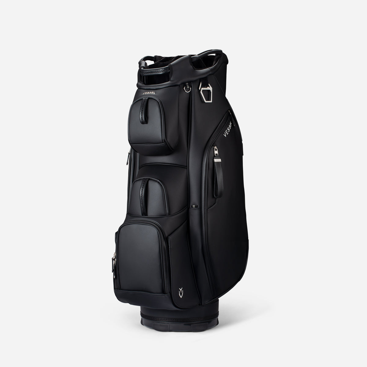 Black golf cart bag on a white background