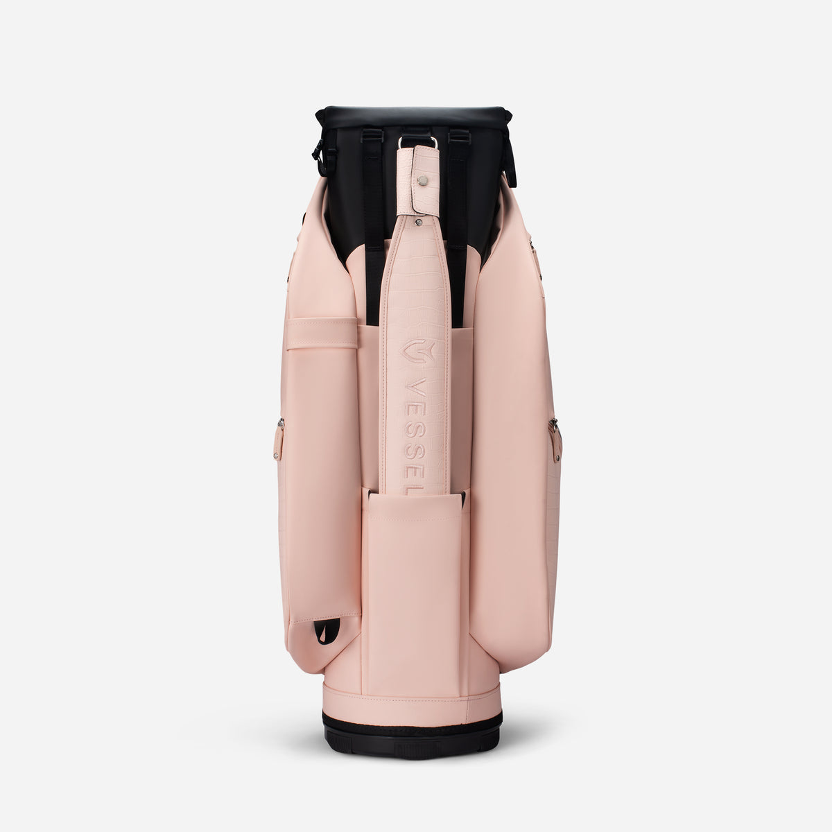 Rear view of Lux Pro Cart II Croc Blush cart bag 